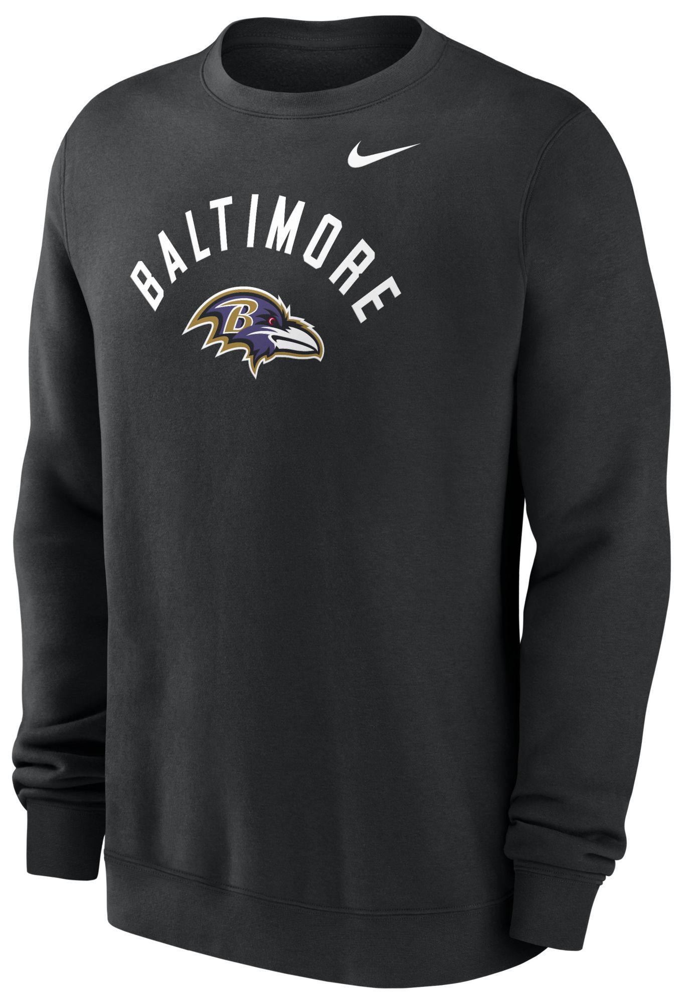 新品!! The Ravens スウェット 黒色 XLサイズ Nike Men's Baltimore Ravens Black Club Fleece Arch Crewneck