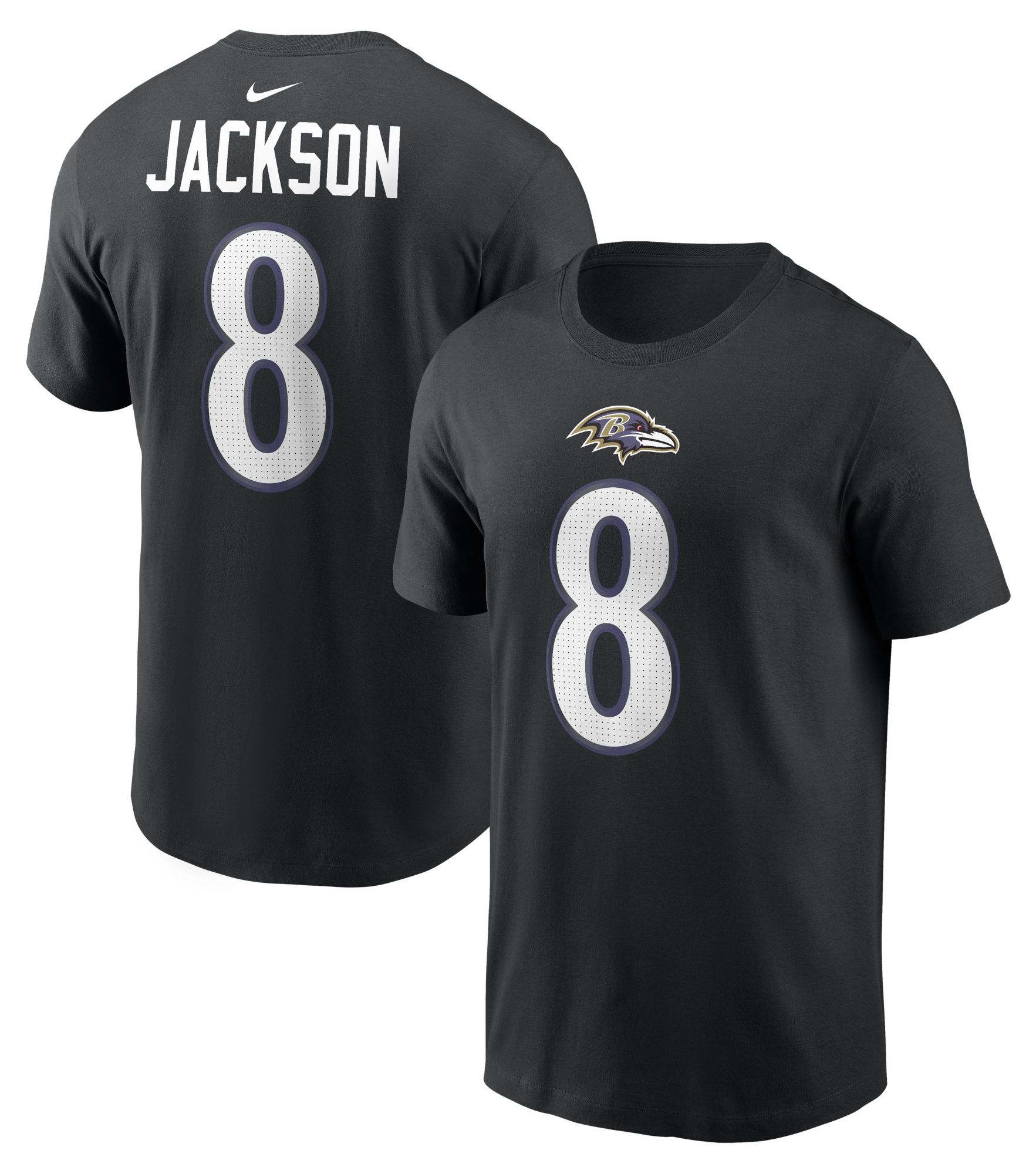 Nike Men's Baltimore Ravens Black Lamar Jackson #8 Alternate T-Shirt