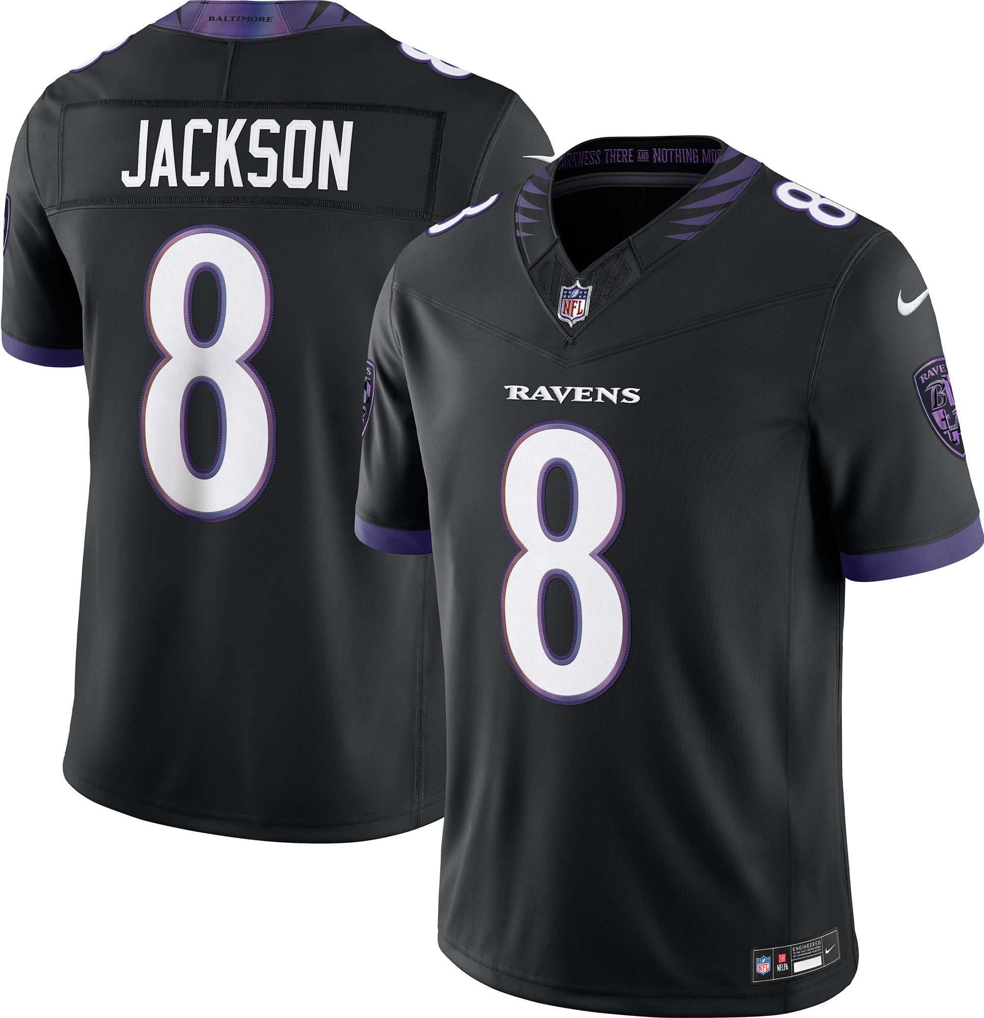 Nike Men's Baltimore Ravens Lamar Jackson #8 Black Alternate Limited Jersey