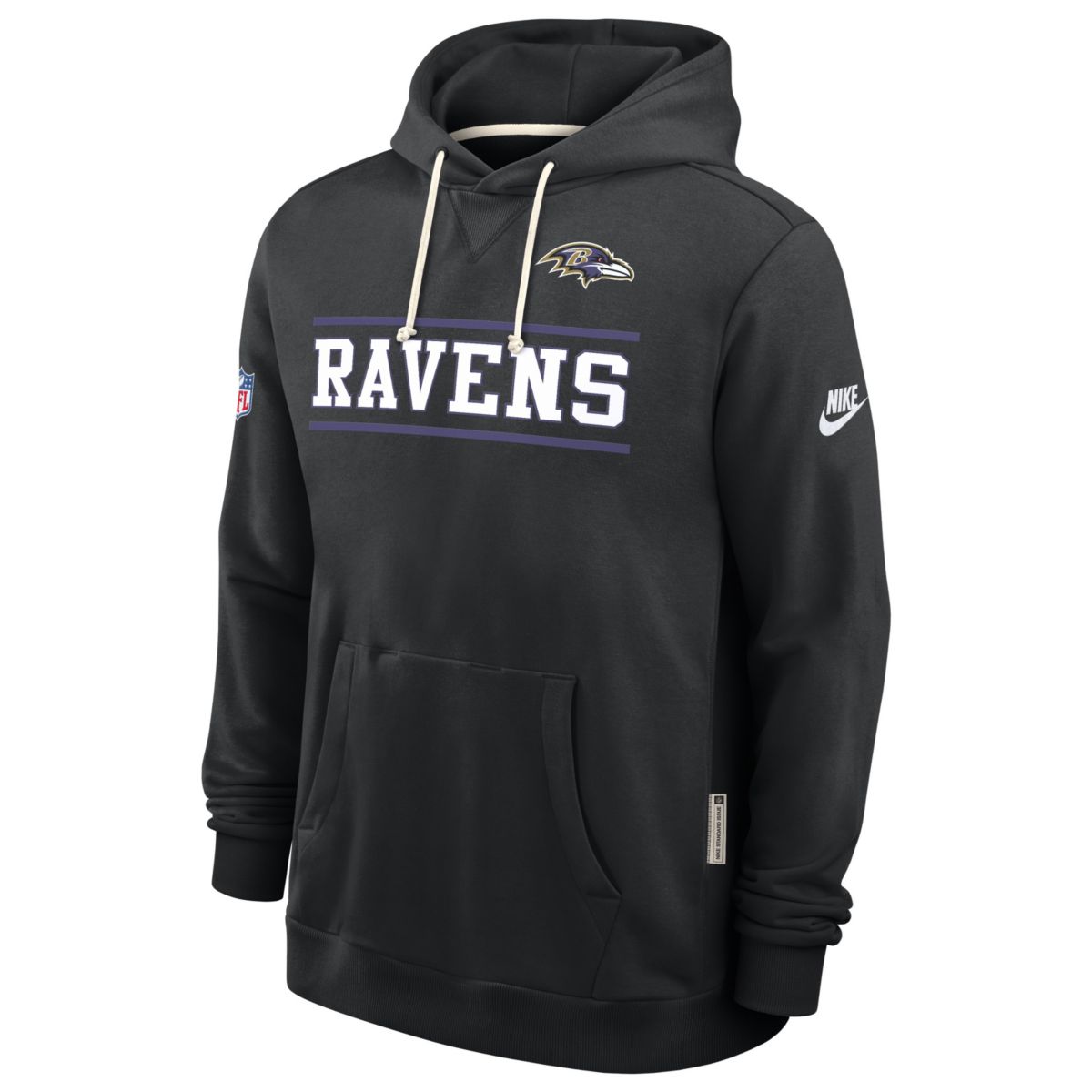 Nike Men's Baltimore Ravens Black Club Fleece Arch Crewneck