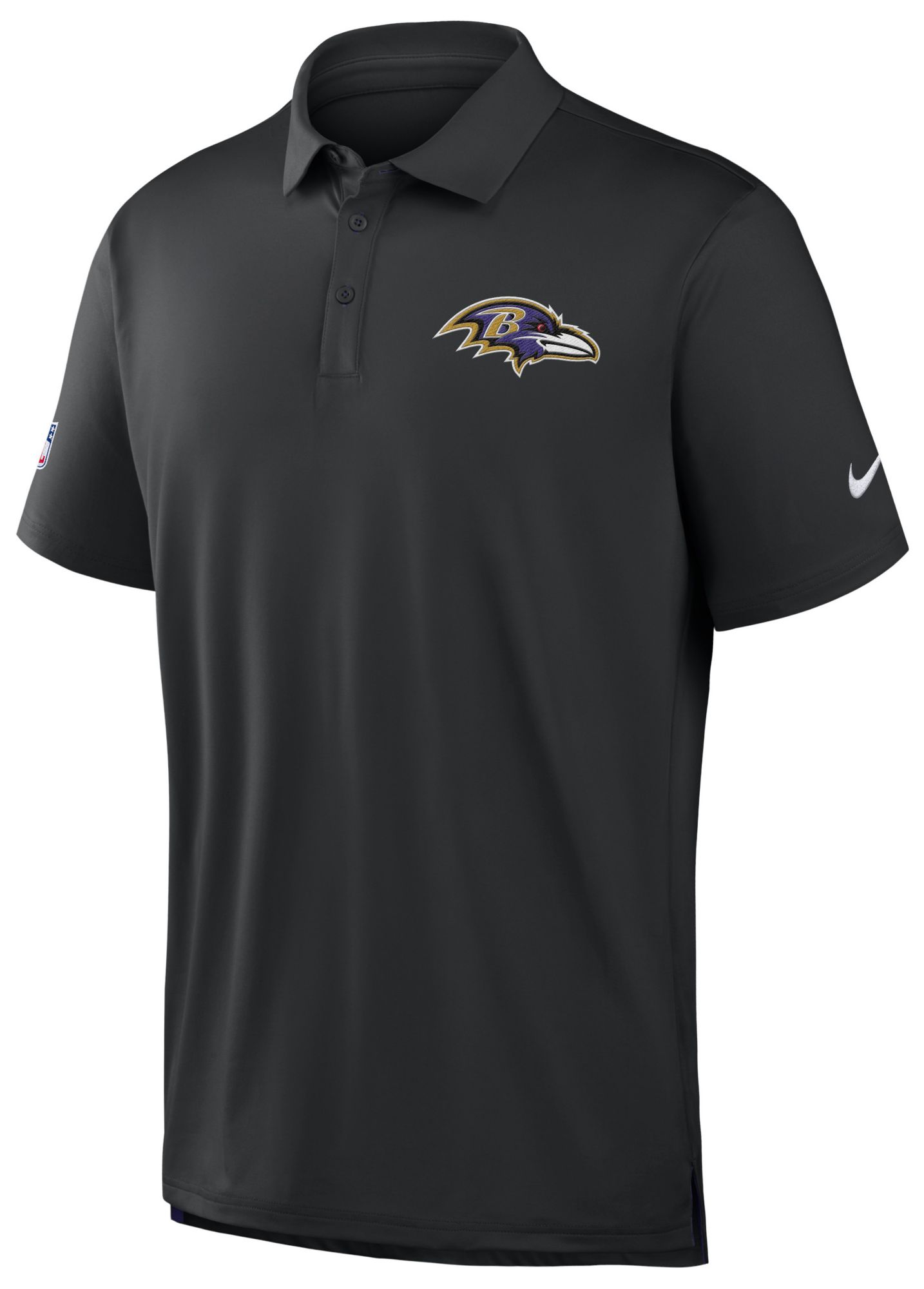 Nike Men's Baltimore Ravens Black Polo Sideline Tour Shirt
