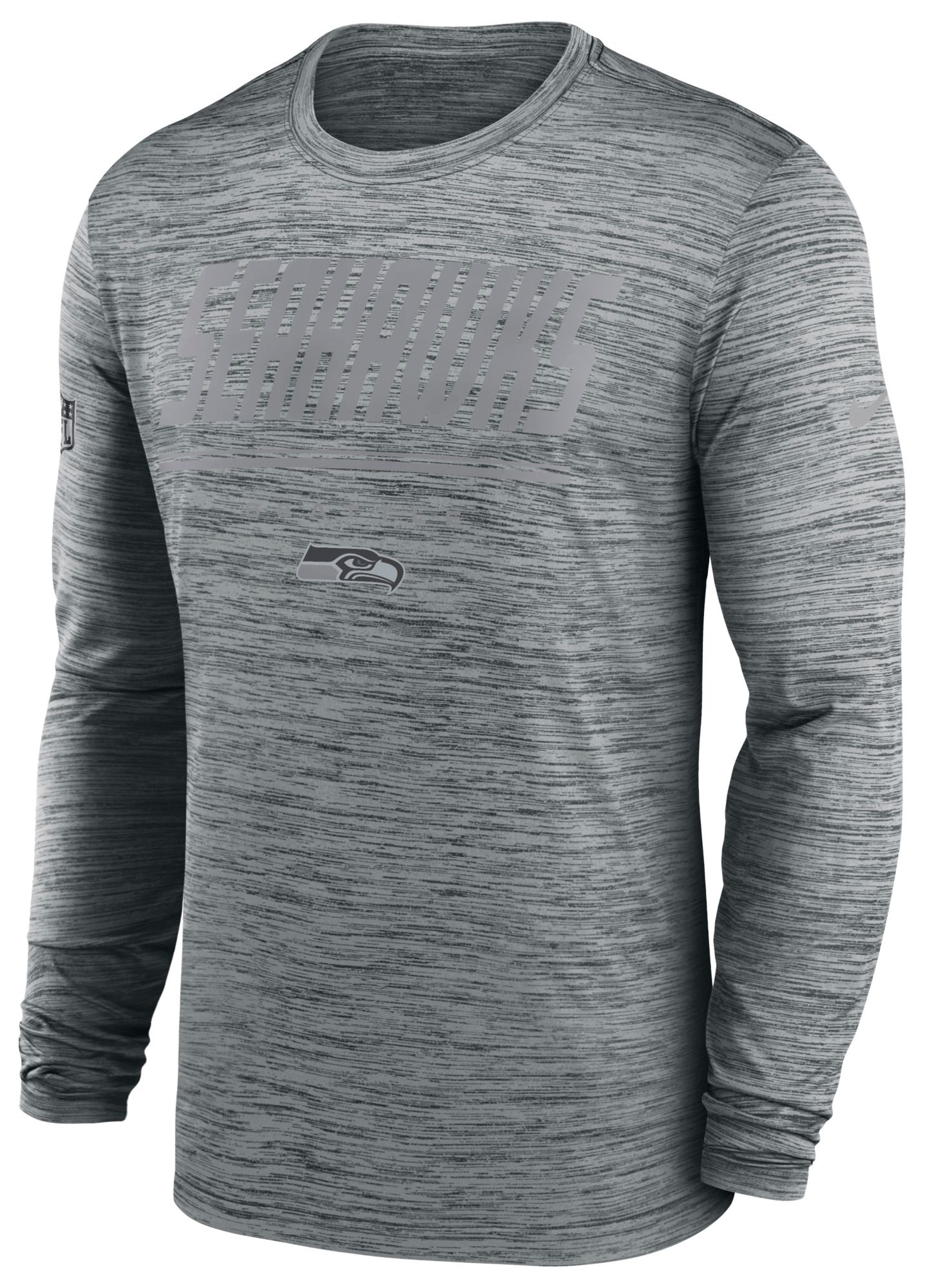 Nike Men's Seattle Seahawks Dark Grey Heather Velocity Long Sleeve Shirt