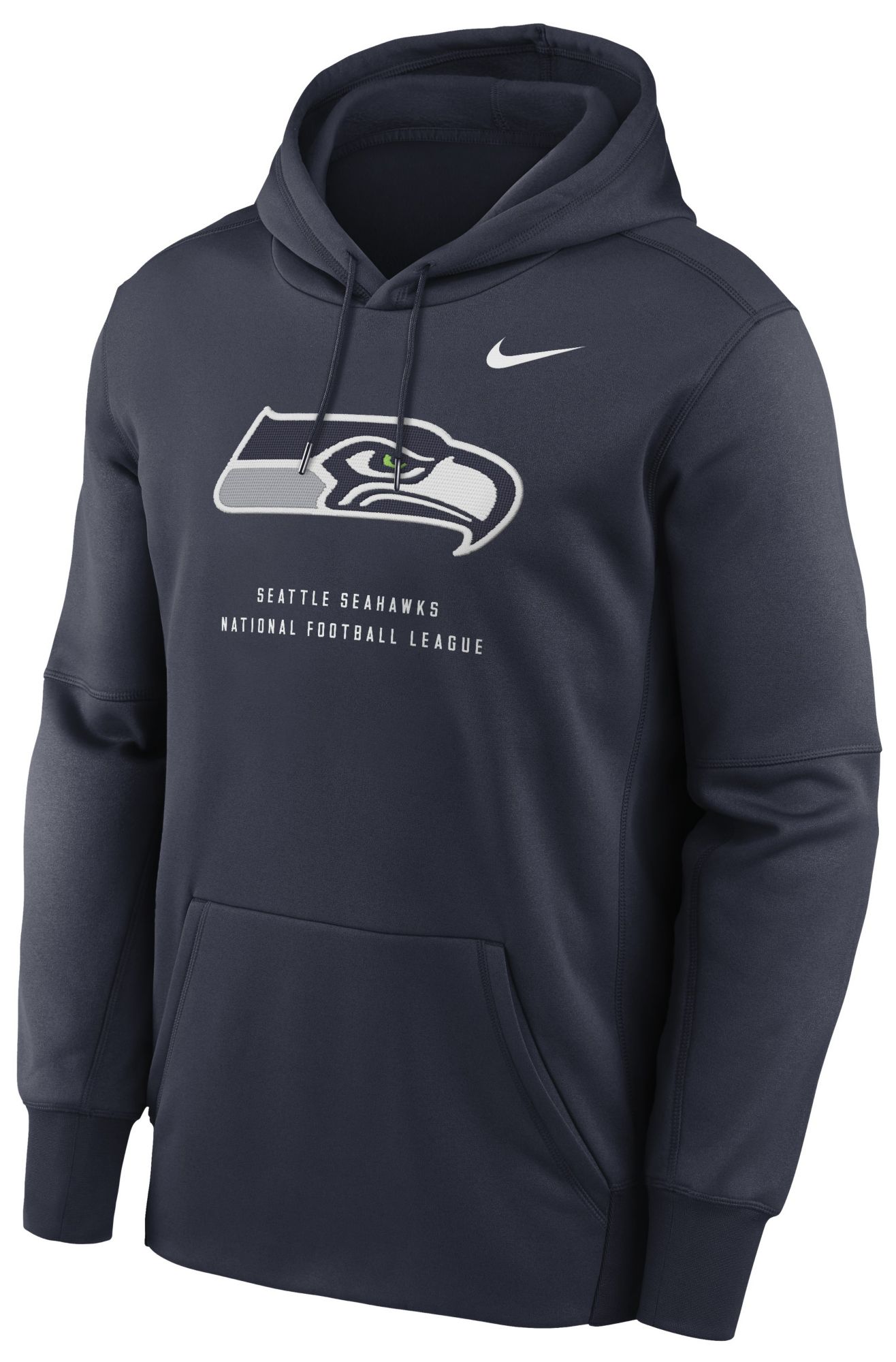 Nike Men's Seattle Seahawks College Navy Therma Fleece Hoodie