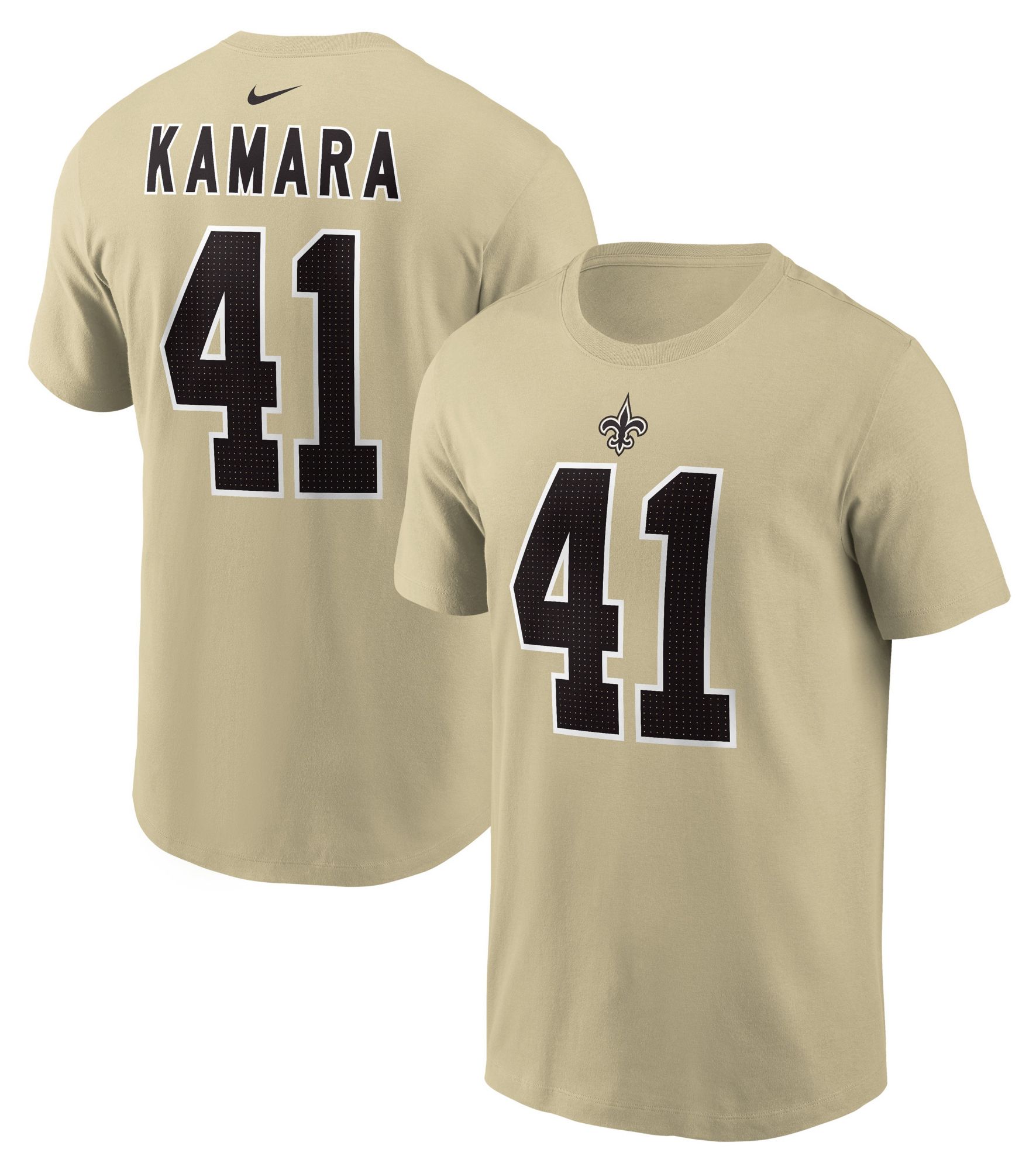 Nike Men's New Orleans Saints Gold Alvin Kamara #41 T-Shirt