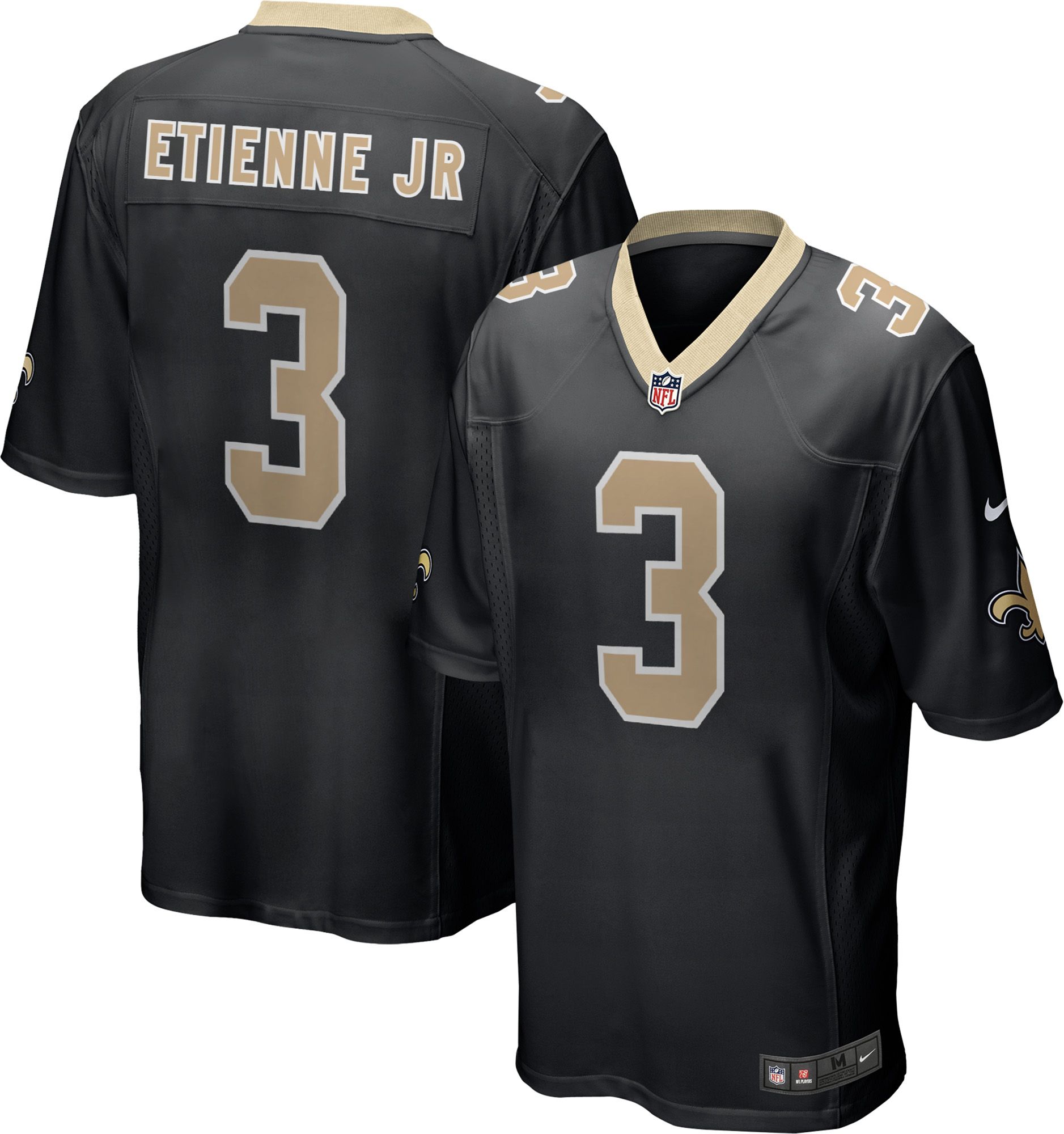 NFL Men's New Orleans Saints Black Travis Etienne #3 Home Game Jersey