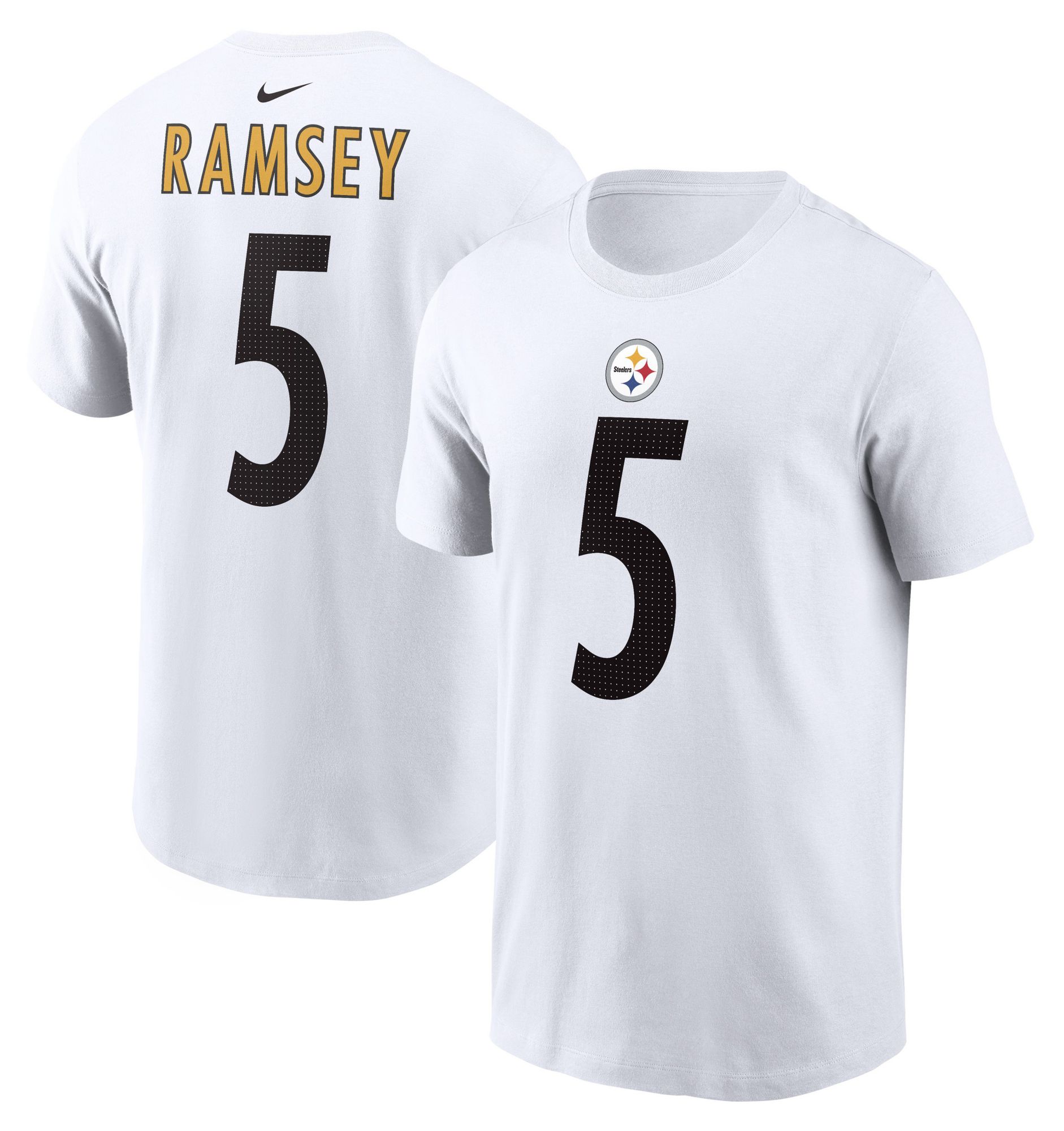 Nike Men's Pittsburgh Steelers White Jalen Ramsey #5 T-Shirt