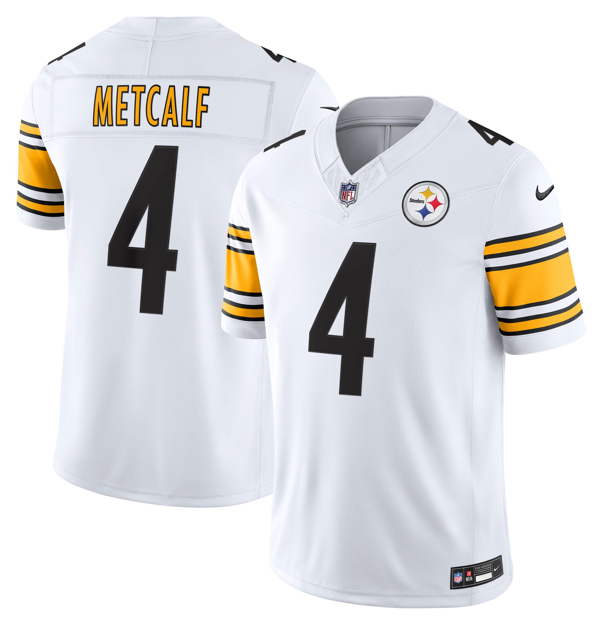 Nike Men's Pittsburgh Steelers D.K. Metcalf #4 White Road Limited Jersey