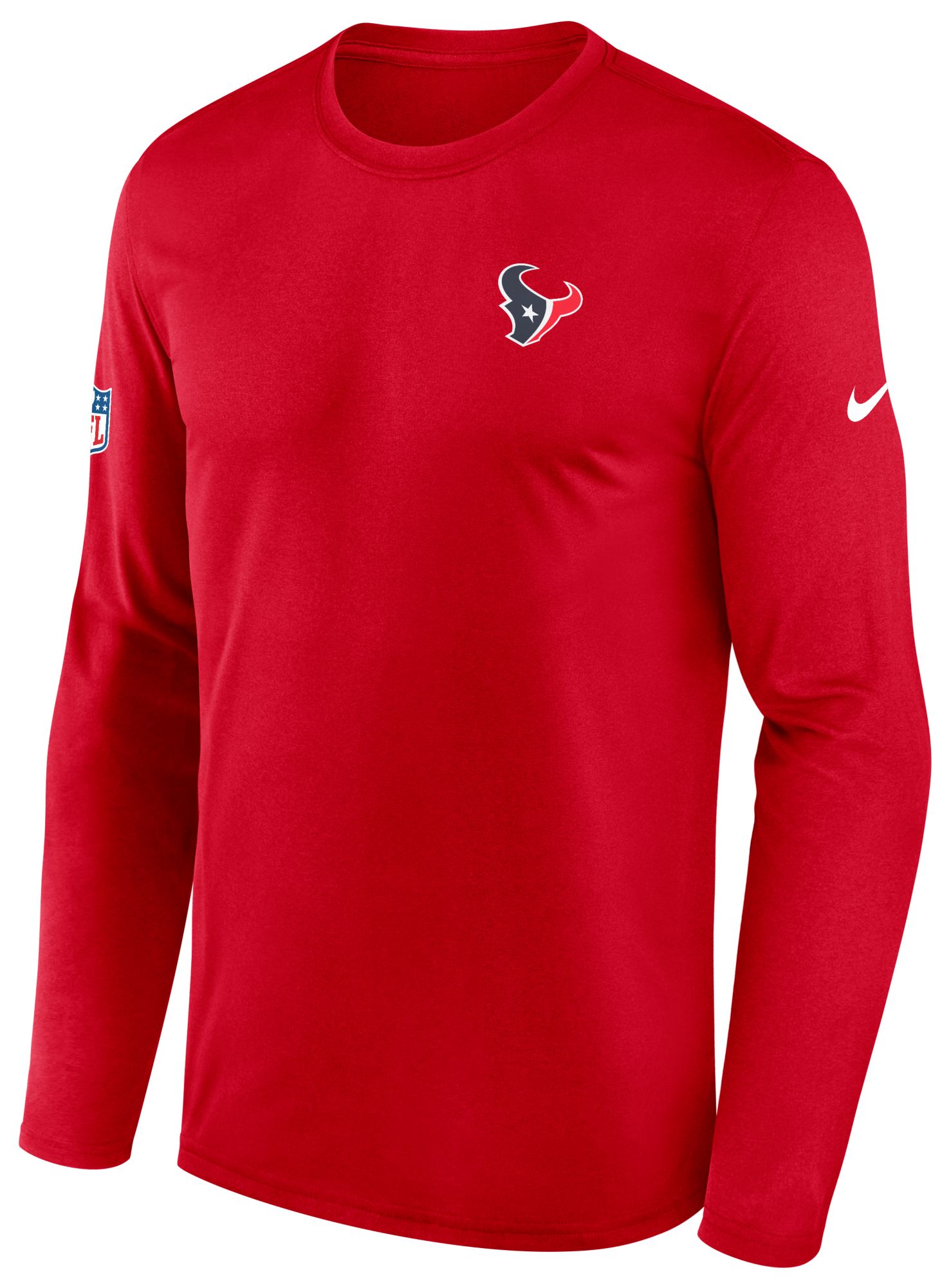Nike Men's Houston Texans Red Small Logo Legend Long Sleeve Shirt