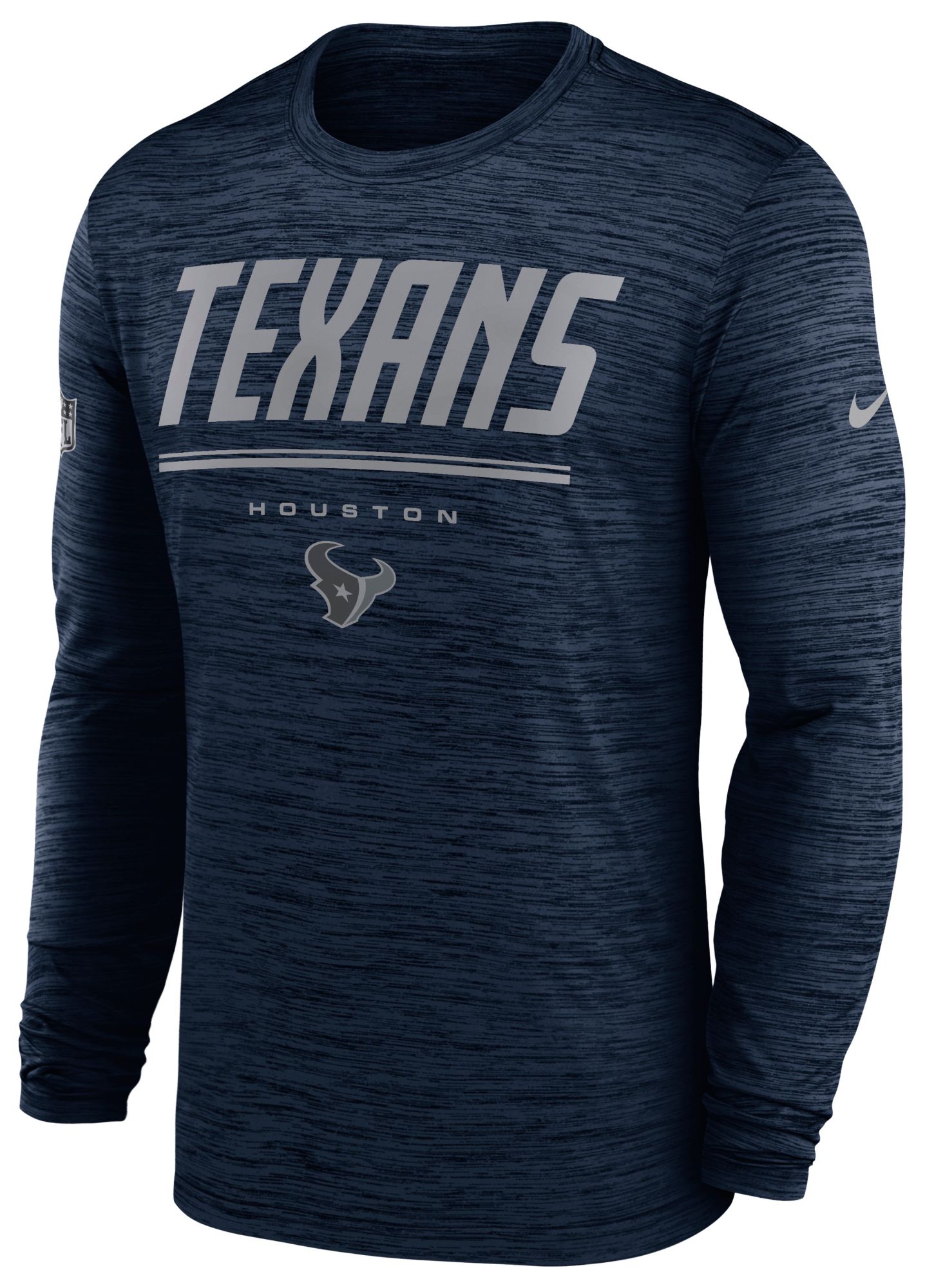 Nike Men's Houston Texans Pitch Blue Velocity Long Sleeve Shirt