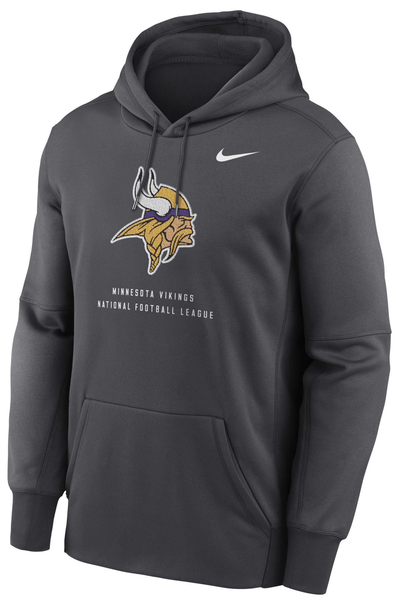 Nike Men's Minnesota Vikings Anthracite Therma Fleece Hoodie