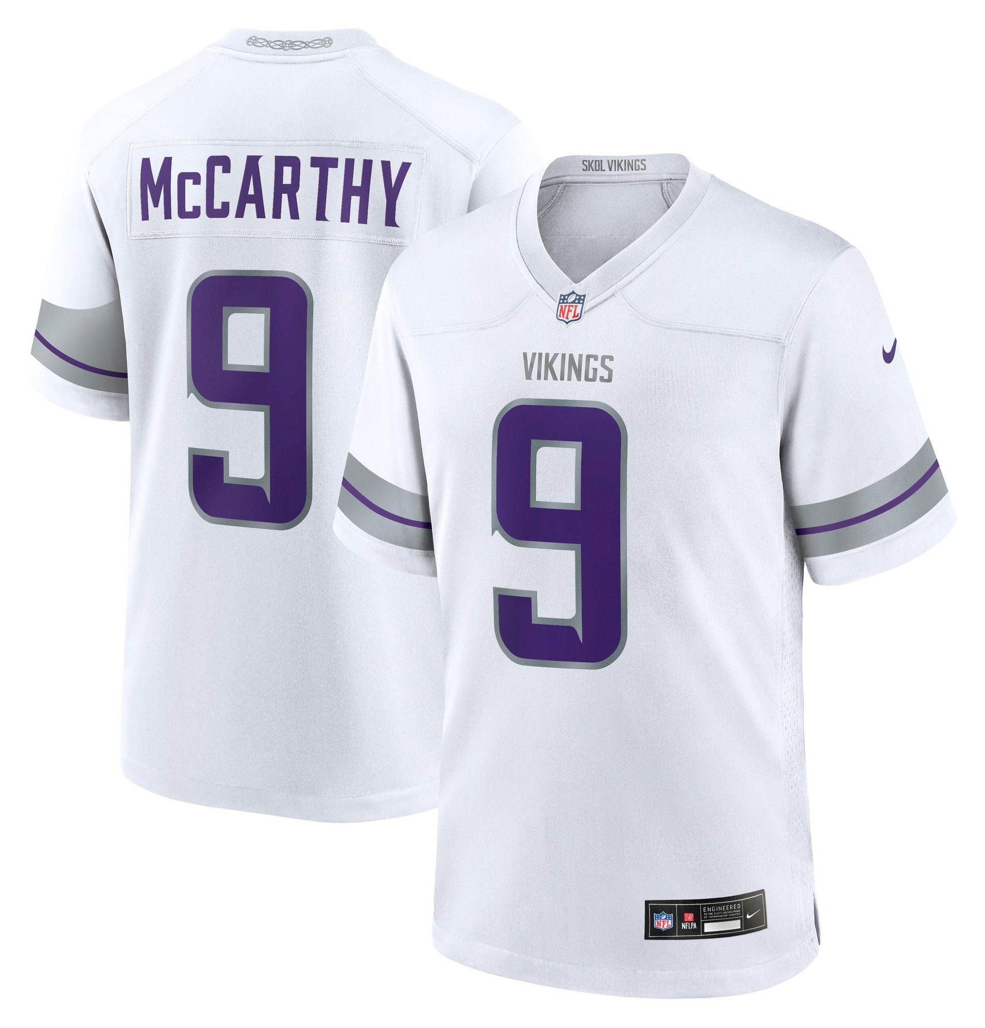 Nike Men's Minnesota Vikings J.J. McCarthy #9 White Alternate Game Jersey