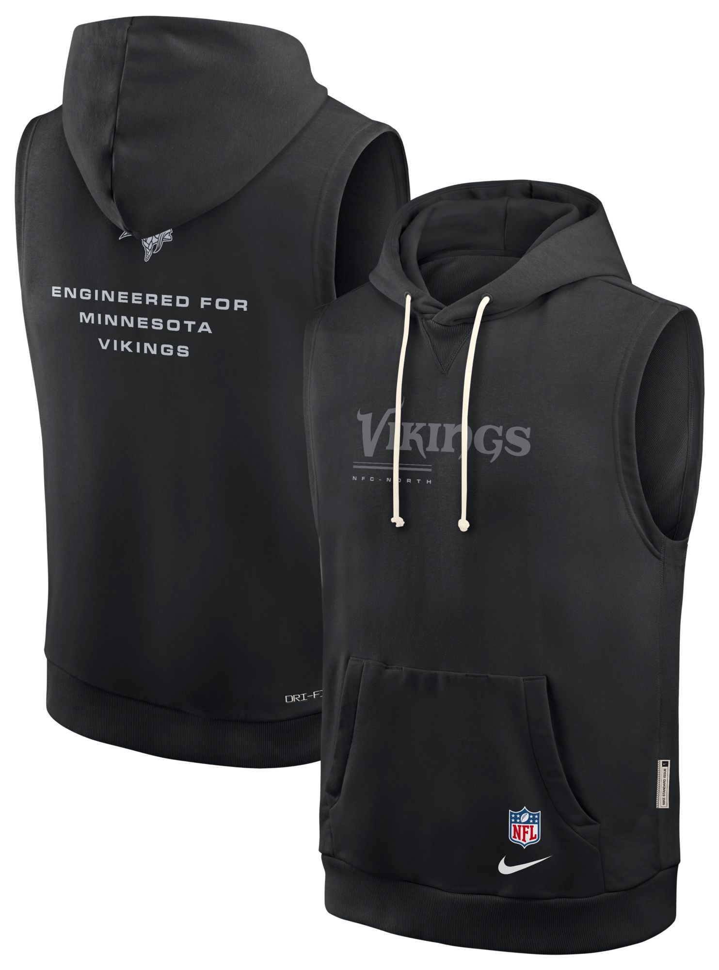 Nike Men's Minnesota Vikings Black Sideline Sleeveless Hoodie