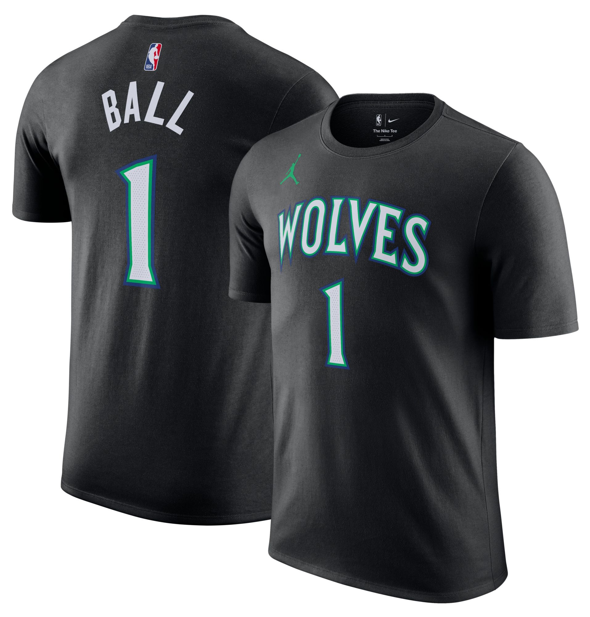 Nike Men's Minnesota Timberwolves Black LaMelo Ball #1 Statement Edition T-Shirt