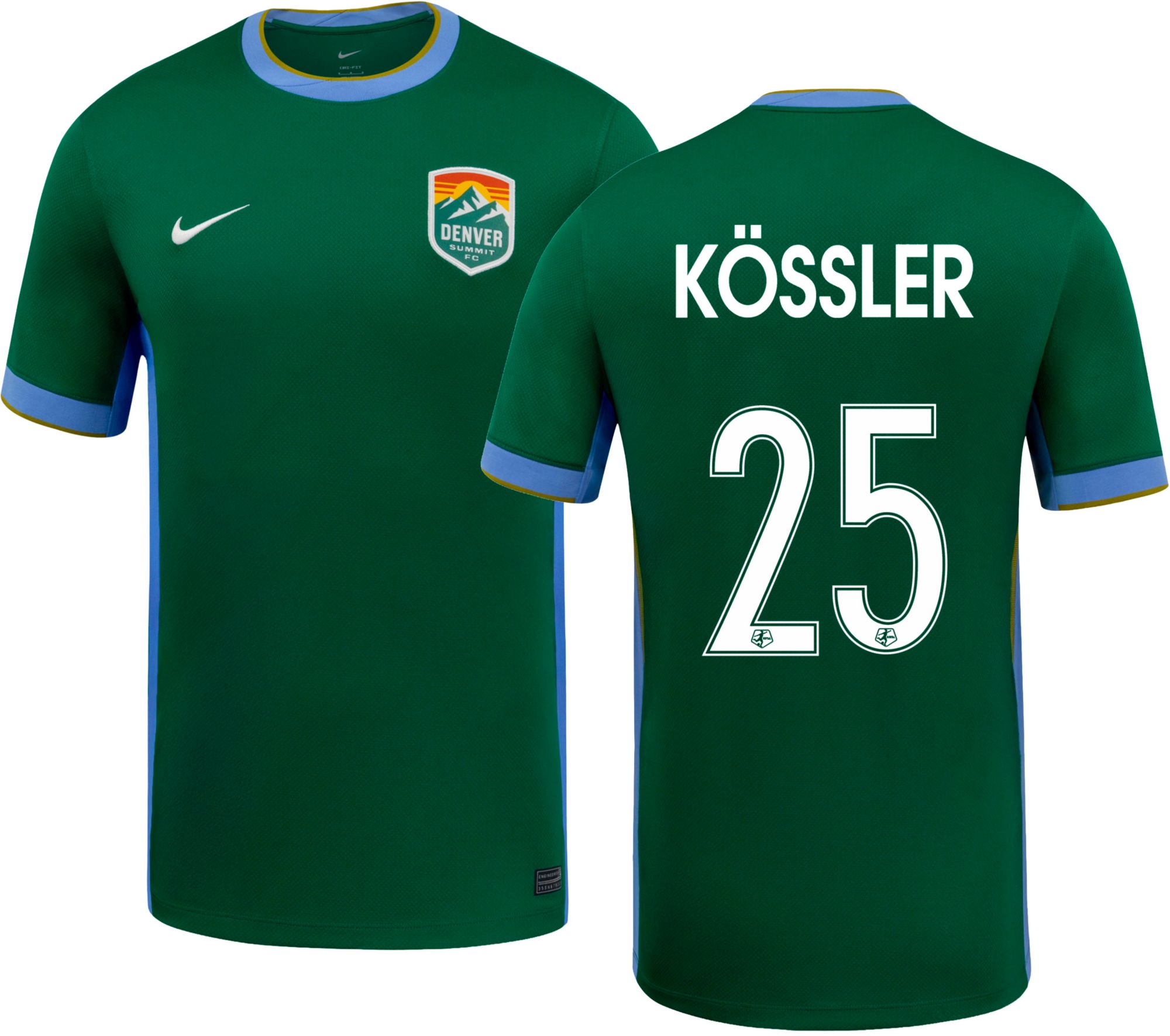 Nike Adult Denver Summit FC Melissa Kossler #25 2026 Home Replica Jersey