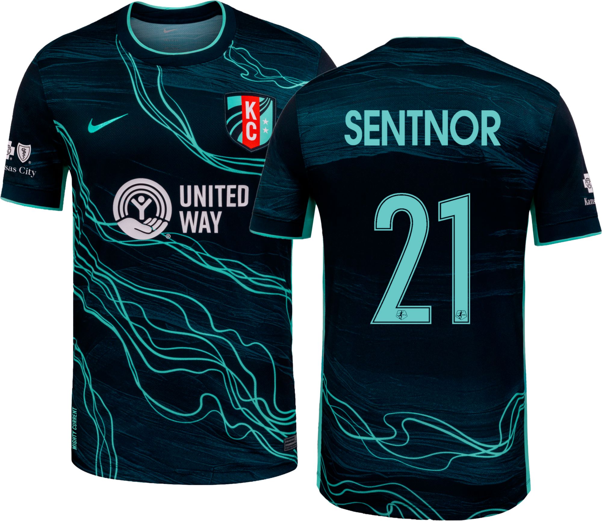 Nike Adult Kansas City Current Ally Sentnor #21 2026 Third Replica Jersey