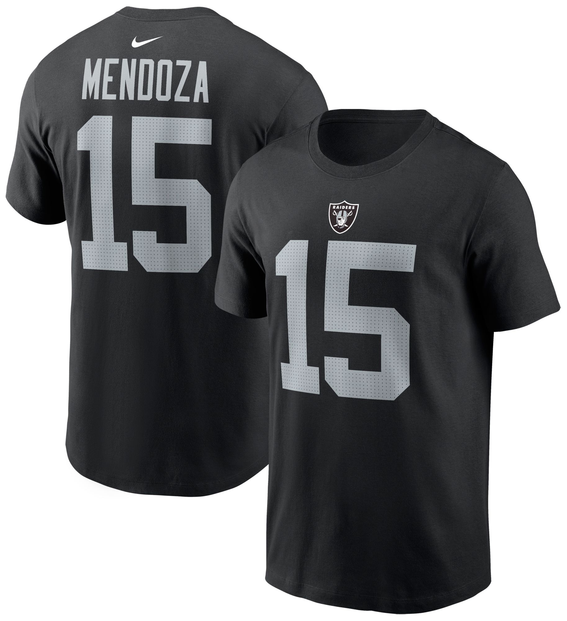 Nike Men's Las Vegas Raiders Black Fernando Mendoza #15 T-Shirt