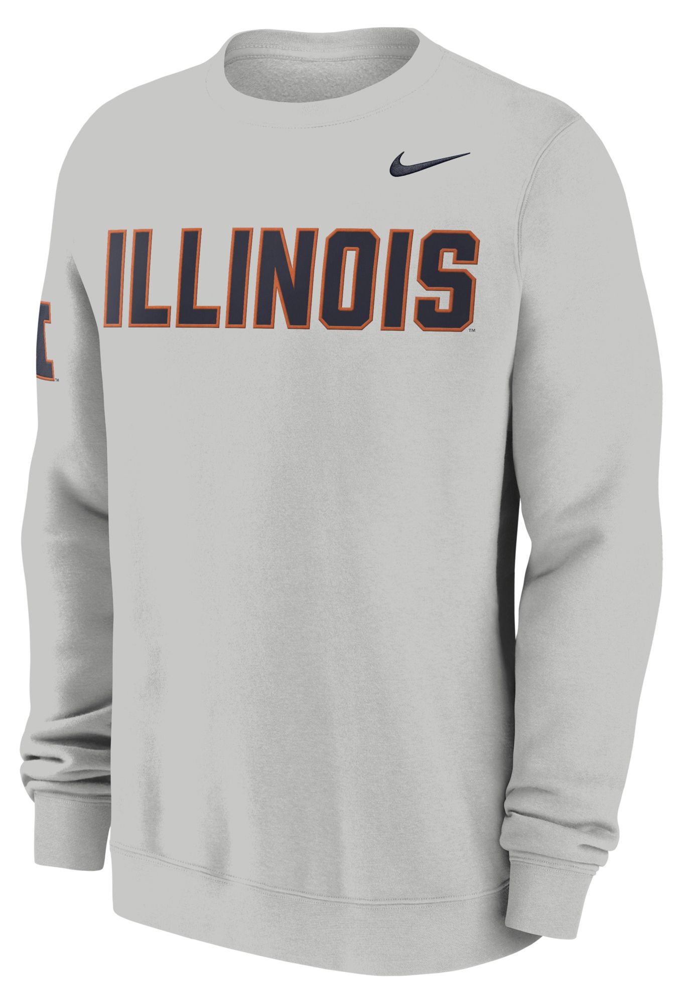 Nike Men's Illinois Fighting Illini Photon Dust Club Crewneck Sweatshirt