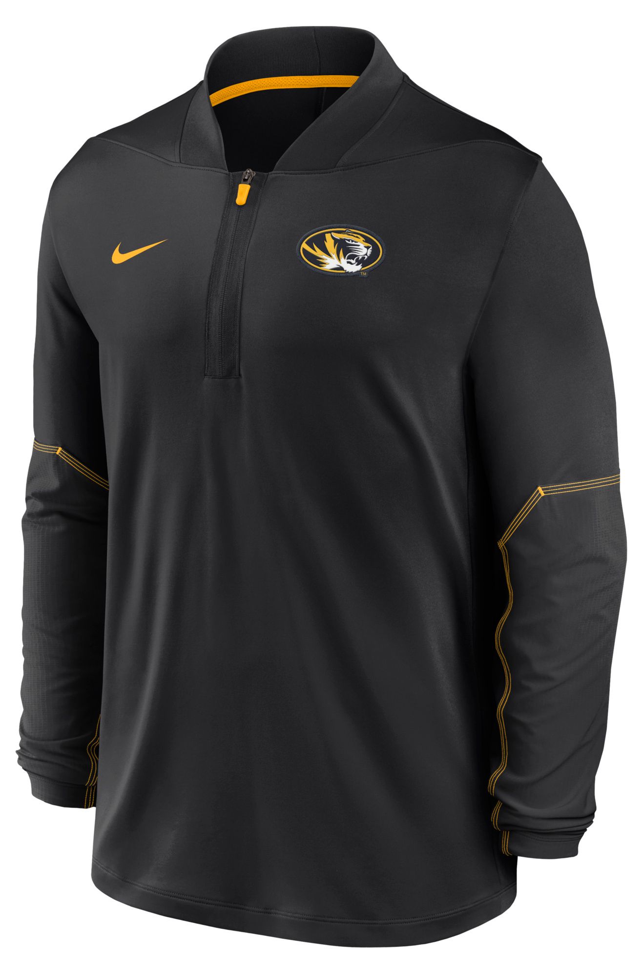 Nike Men's Missouri Tigers Black Dri-Fit Mid-Weight Coaches 1/2 Zip Jacket
