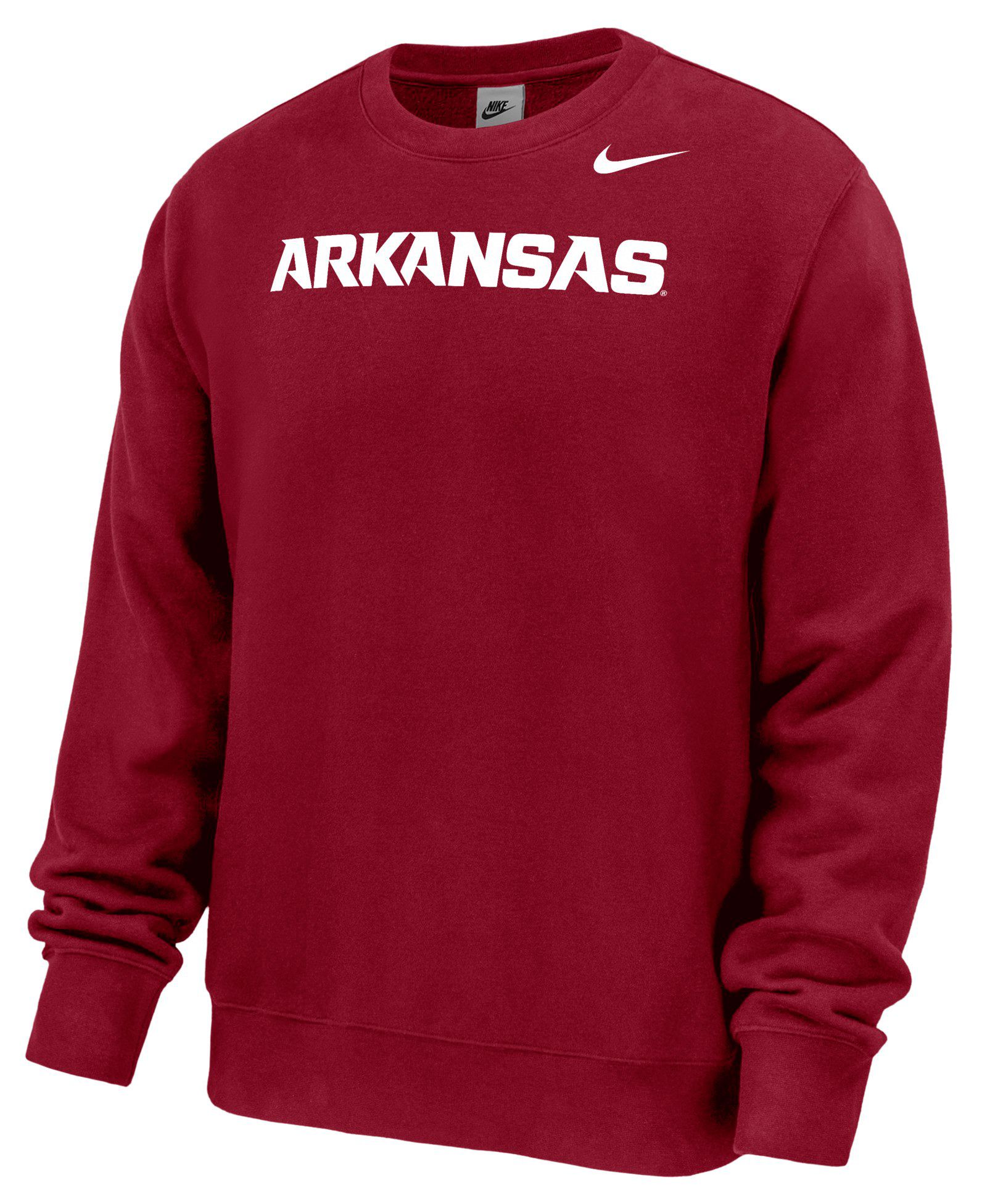 Nike Men's Arkansas Razorbacks Wordmark Colorblock Crewneck Sweatshirt