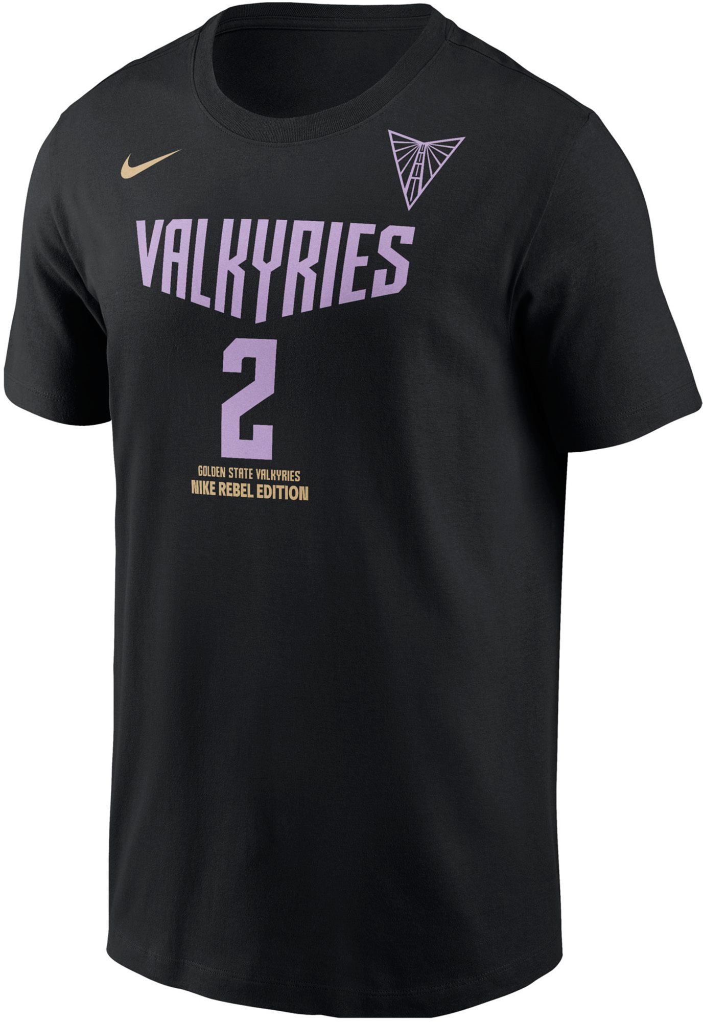 Nike Men's Golden State Valkyries Kaitlyn Chen #2 Black Rebel T-Shirt