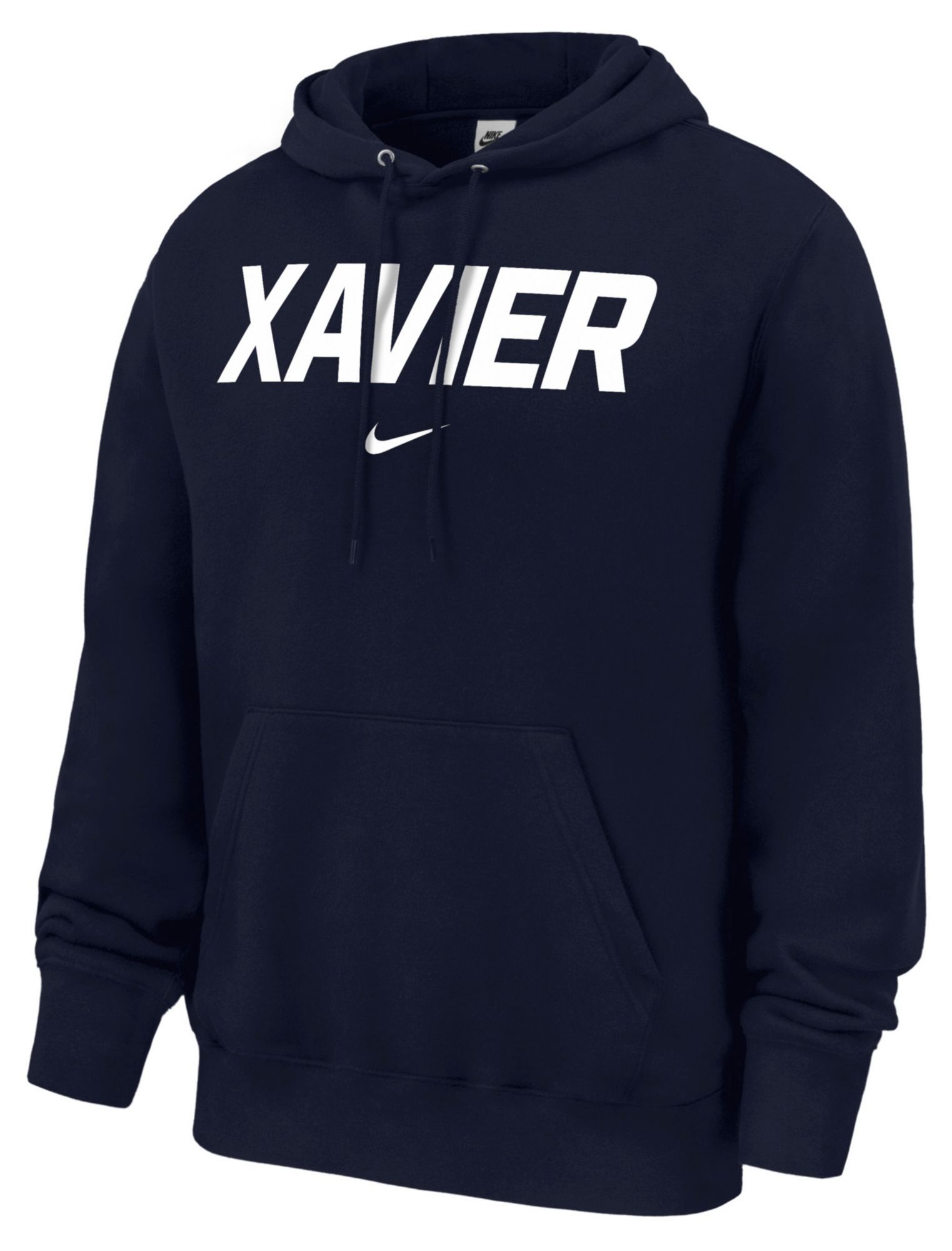 Nike Men's Xavier Musketeers Navy Wordmark Club Hoodie