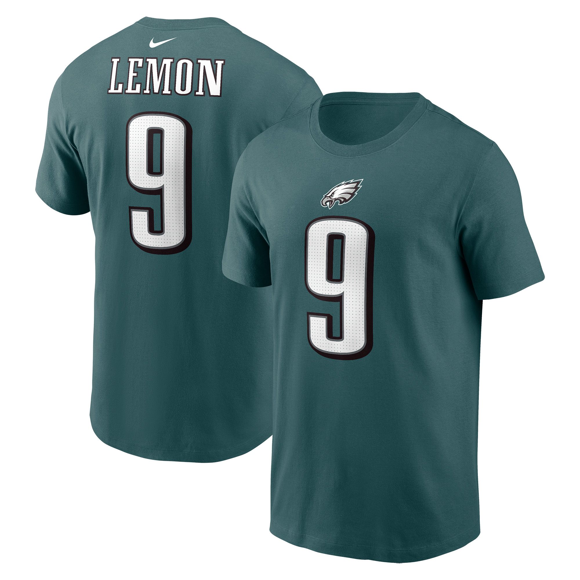 Nike Men's Philadelphia Eagles Sport Teal Makai Lemon #9 T-Shirt