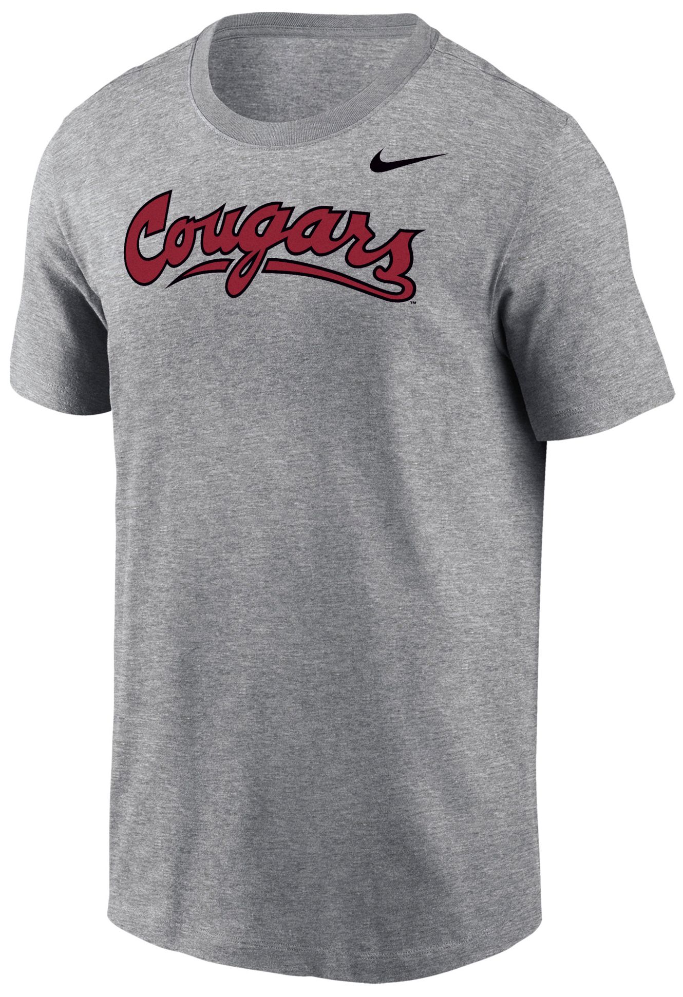 Nike Men's Washington State Cougars Heather Grey Wordmark Cotton T-Shirt