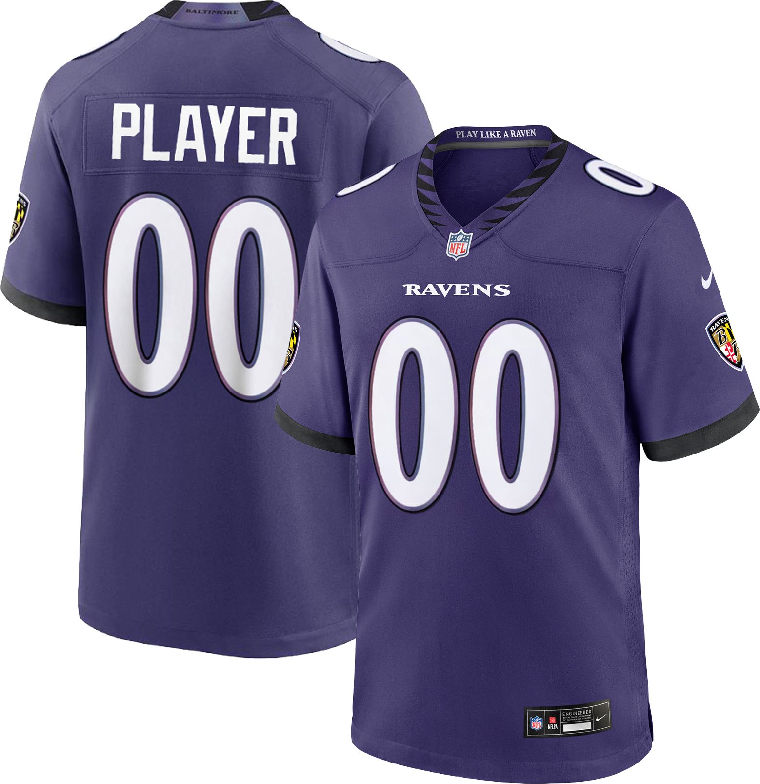 Nike Men's Baltimore Ravens Draft Pick #1 Purple Home Game Jersey