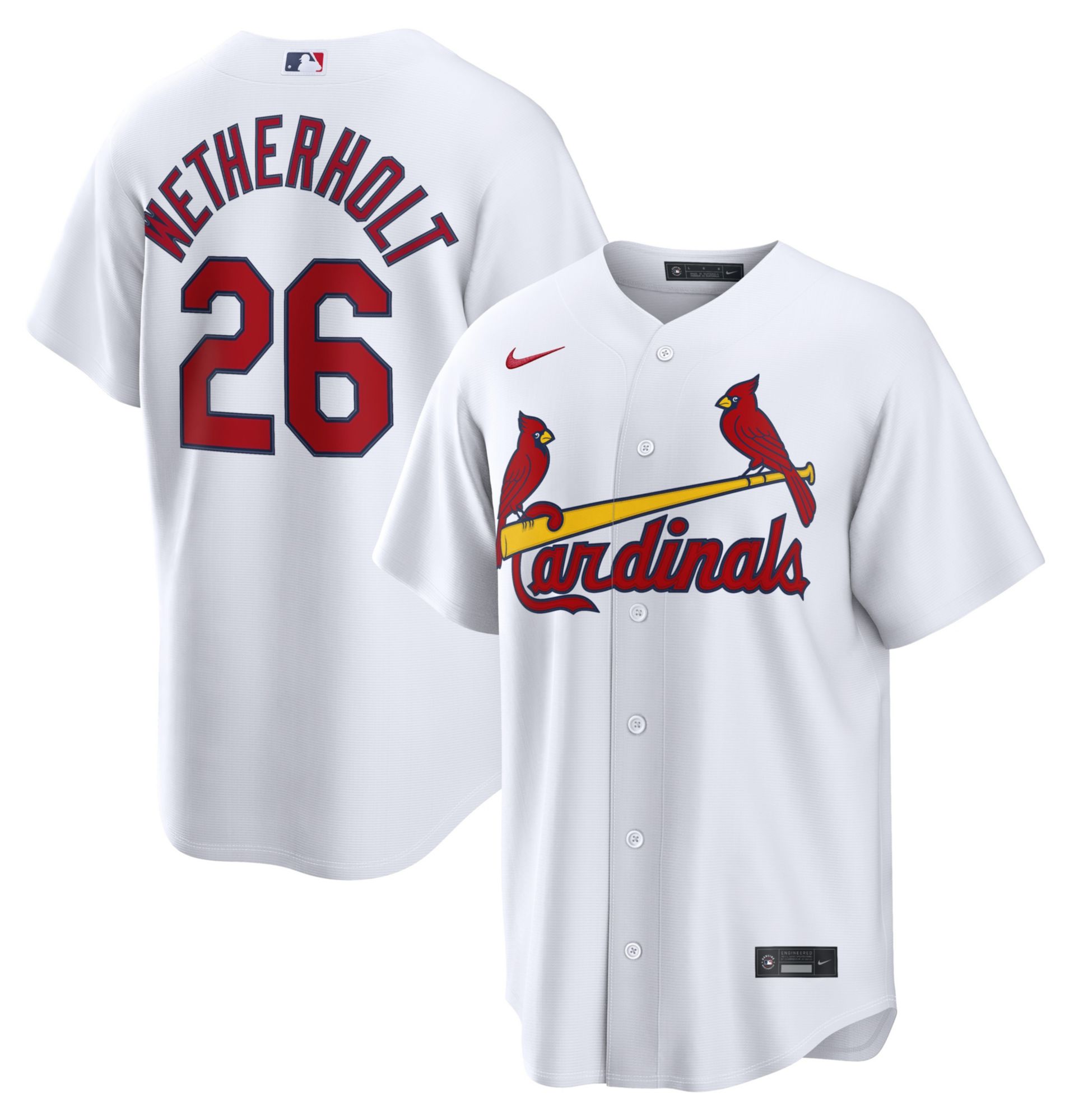 Nike Men's St. Louis Cardinals White JJ Wetherholt #26 Home Replica Jersey