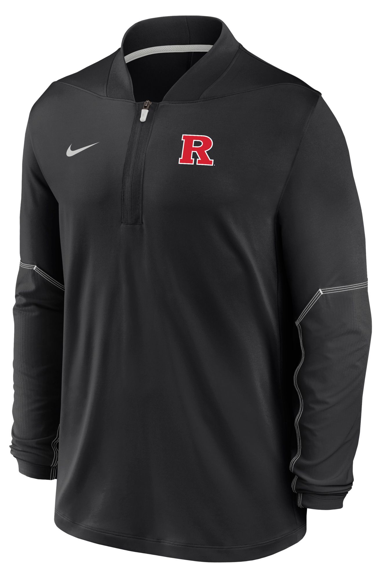 Nike Men's Rutgers Scarlet Knights Black Dri-Fit Mid-Weight Coaches 1/2 Zip Jacket