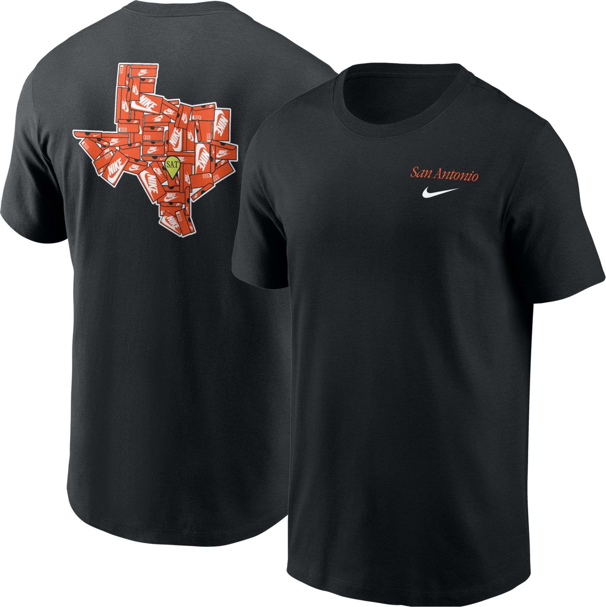 Nike Men's San Antonio Black Core Cotton Shoebox T-Shirt