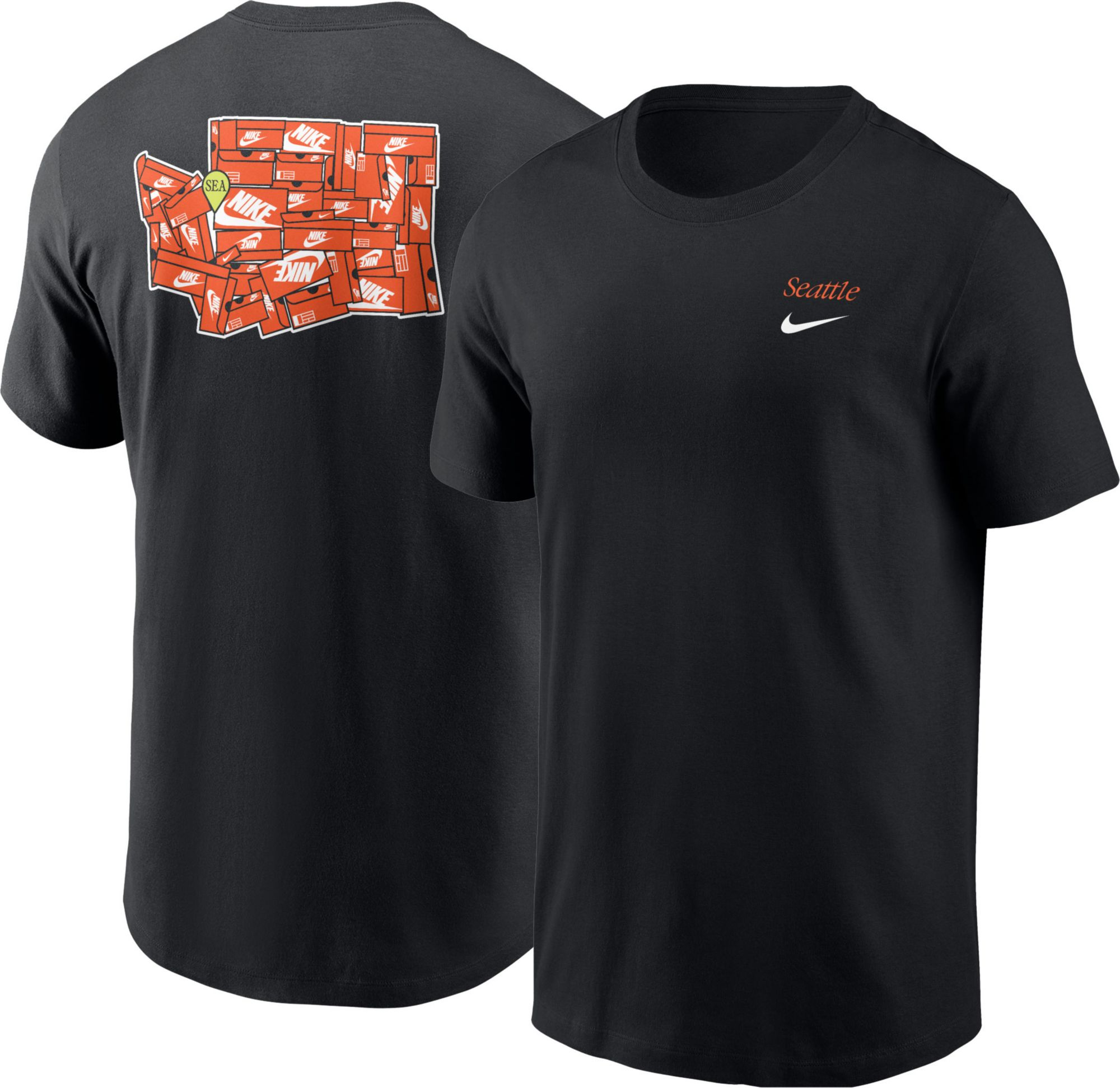 Nike Men's Seattle Black Core Cotton Shoebox T-Shirt