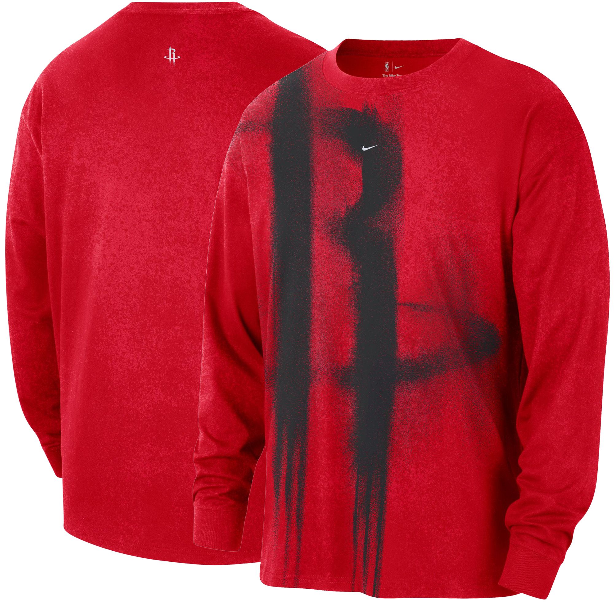 Nike Adult Houston Rockets Worn With Obsession Essential Game Theater Anthem Long Sleeve Shirt, Men's