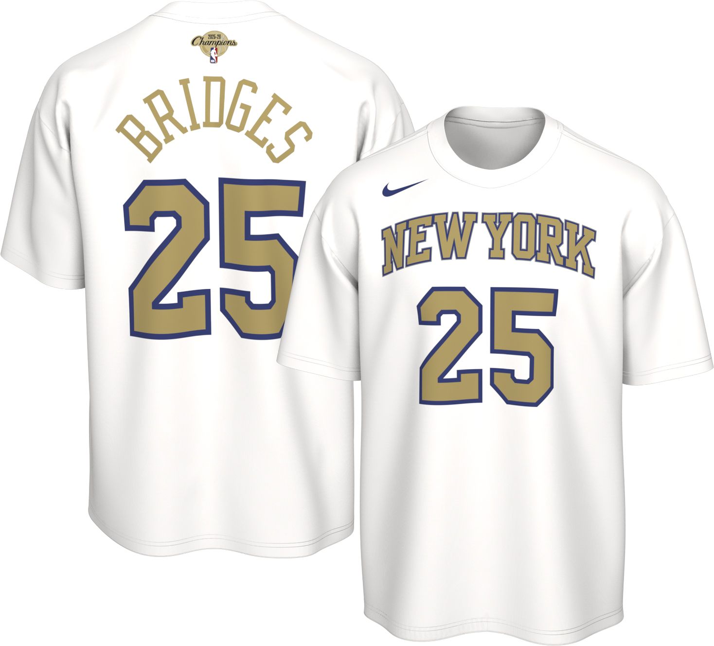 Nike Adult New York Knicks Mikal Bridges Trophy Ring Banner T-Shirt, Men's