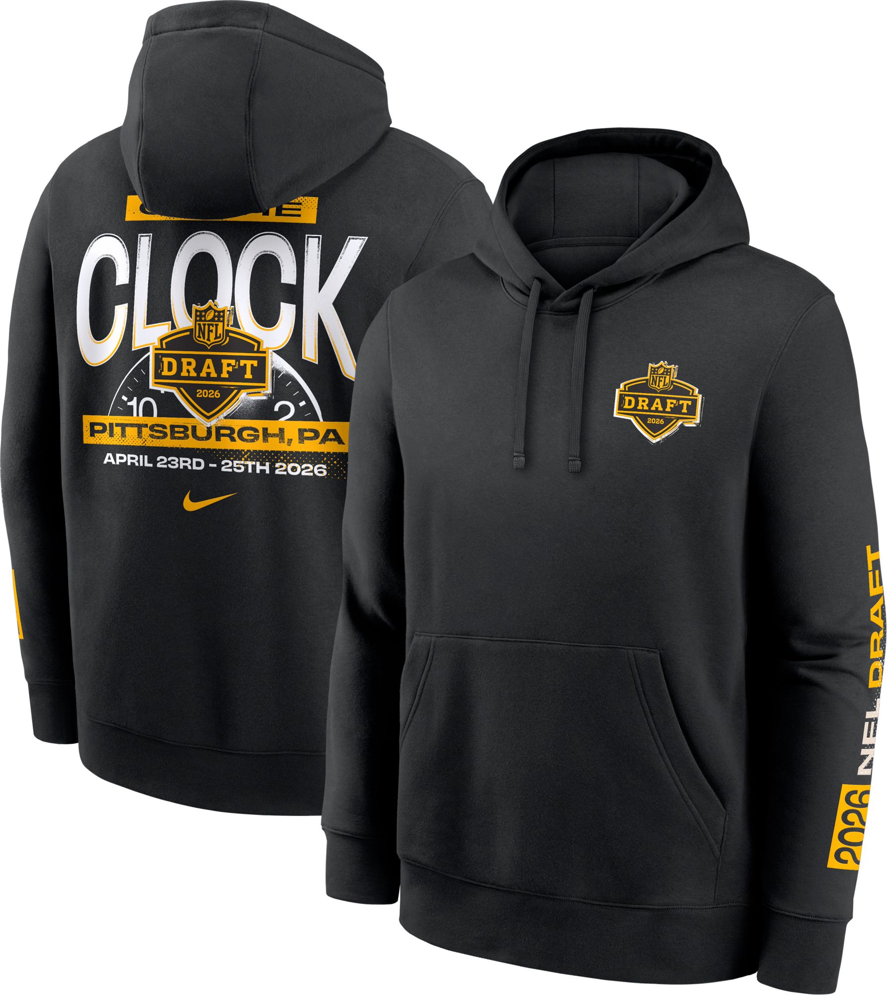 Nike Men's 2026 NFL Draft 'On the Clock' Club Black Pullover Hoodie