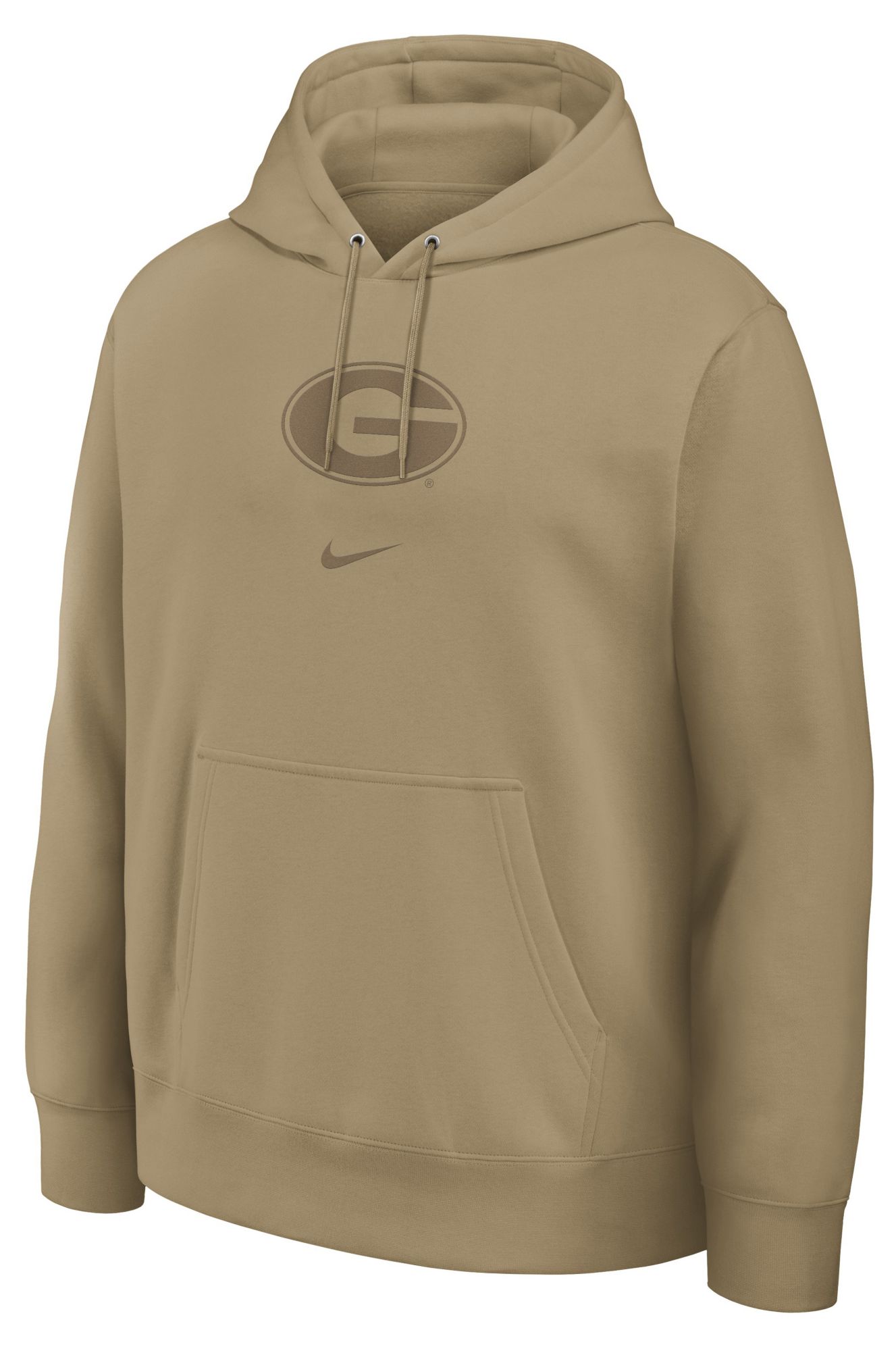 Georgia Washed Club Nike Men's College Pullover Hoodie in Brown | 16TW2FEGBN-8R4