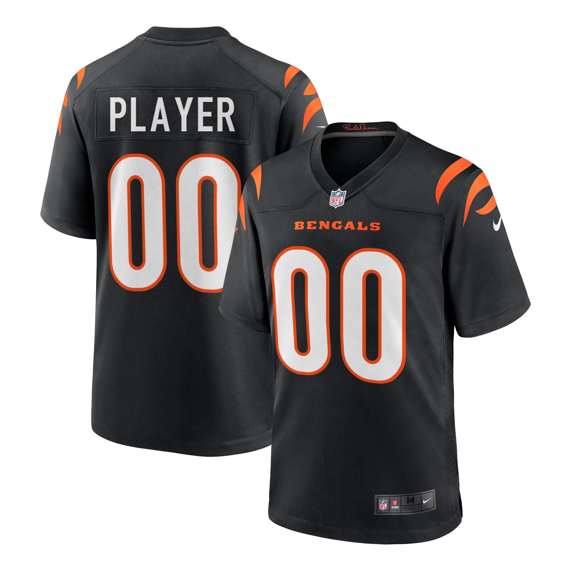 Nike Men's Cincinnati Bengals Draft Pick #1 Black Home Game Jersey