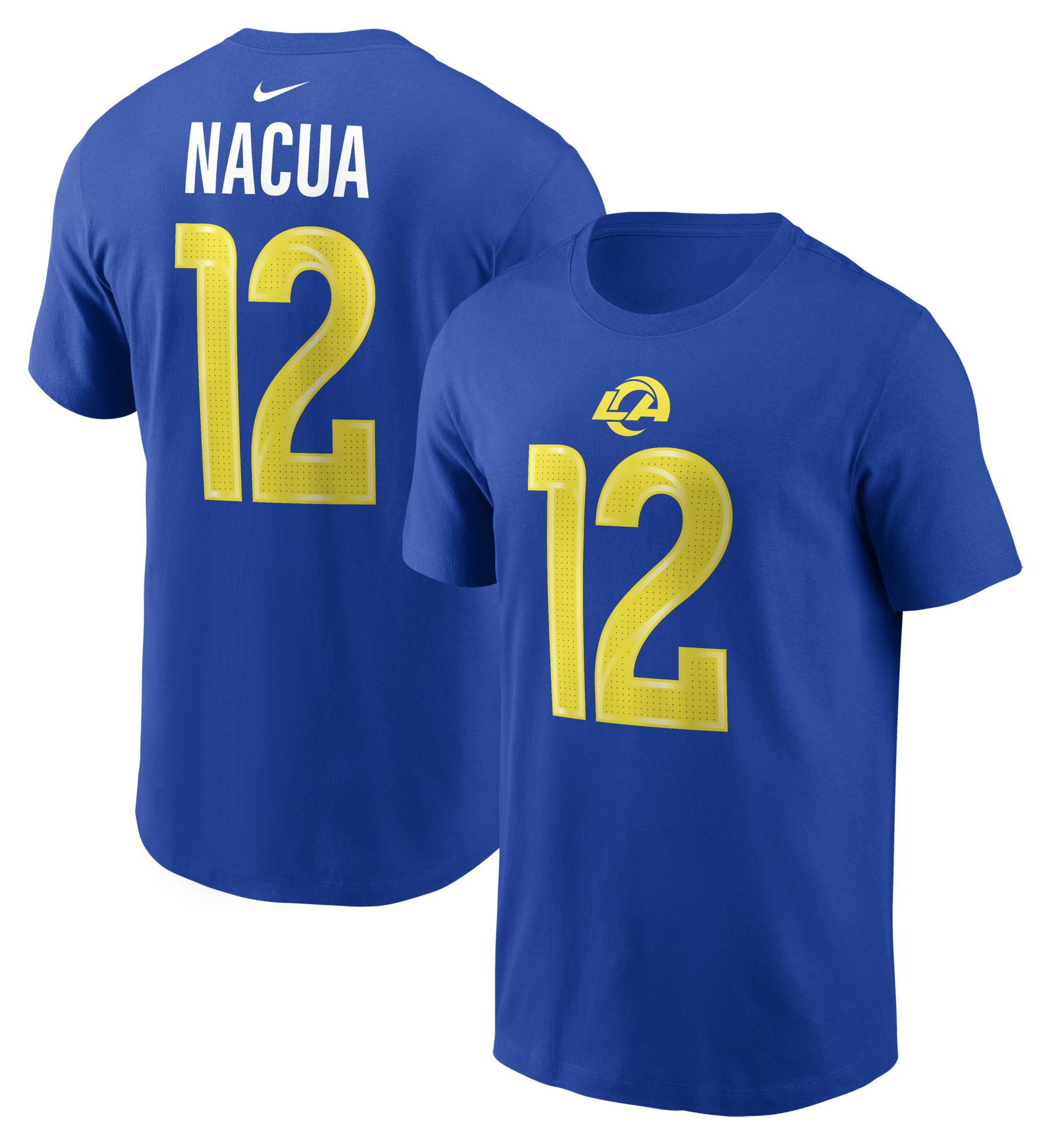 Nike Men's Los Angeles Rams Puka Nacua #12 Royal T-Shirt