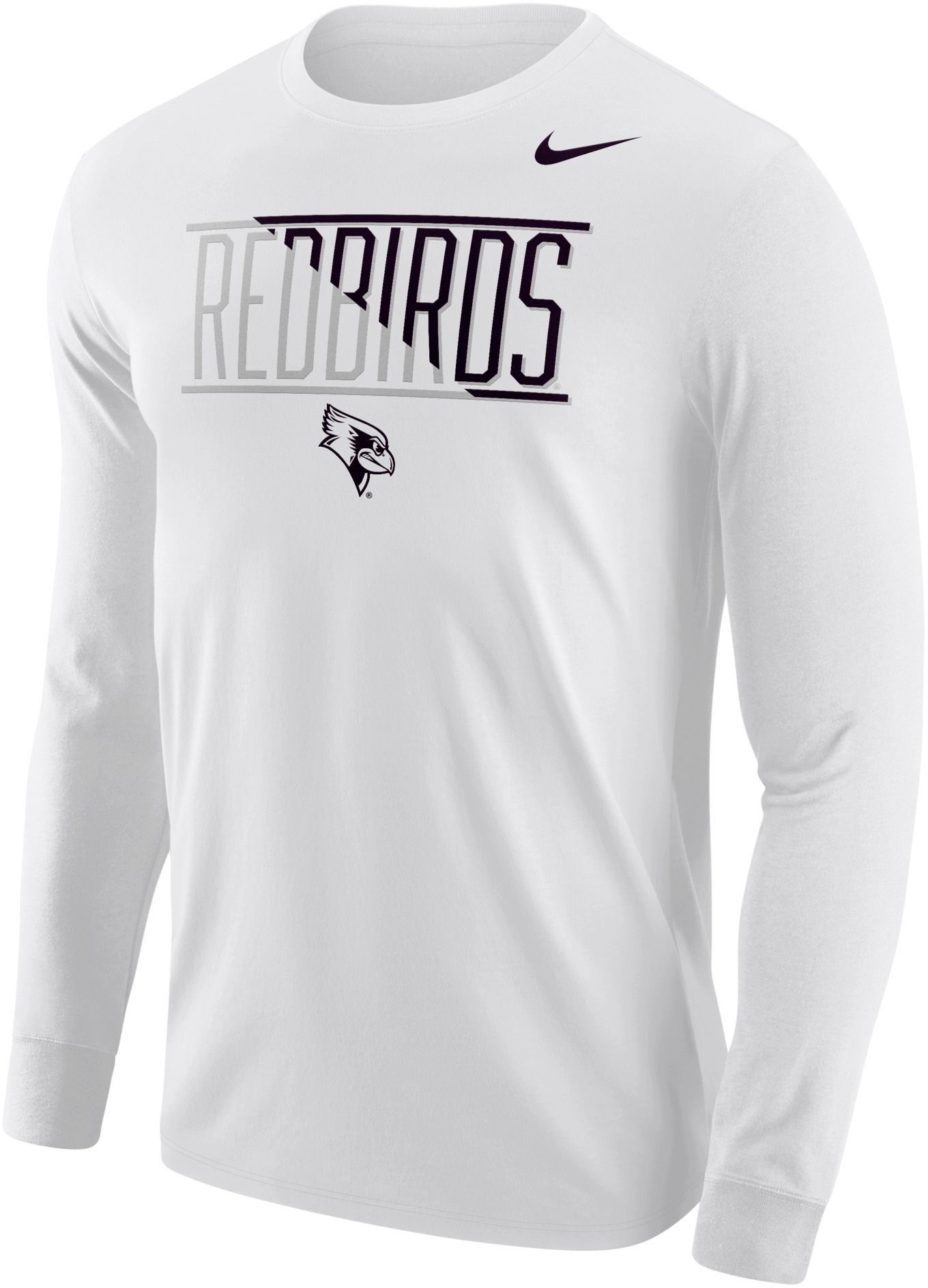 Nike Men's Illinois State Redbirds White Whiteout Long Sleeve Shirt