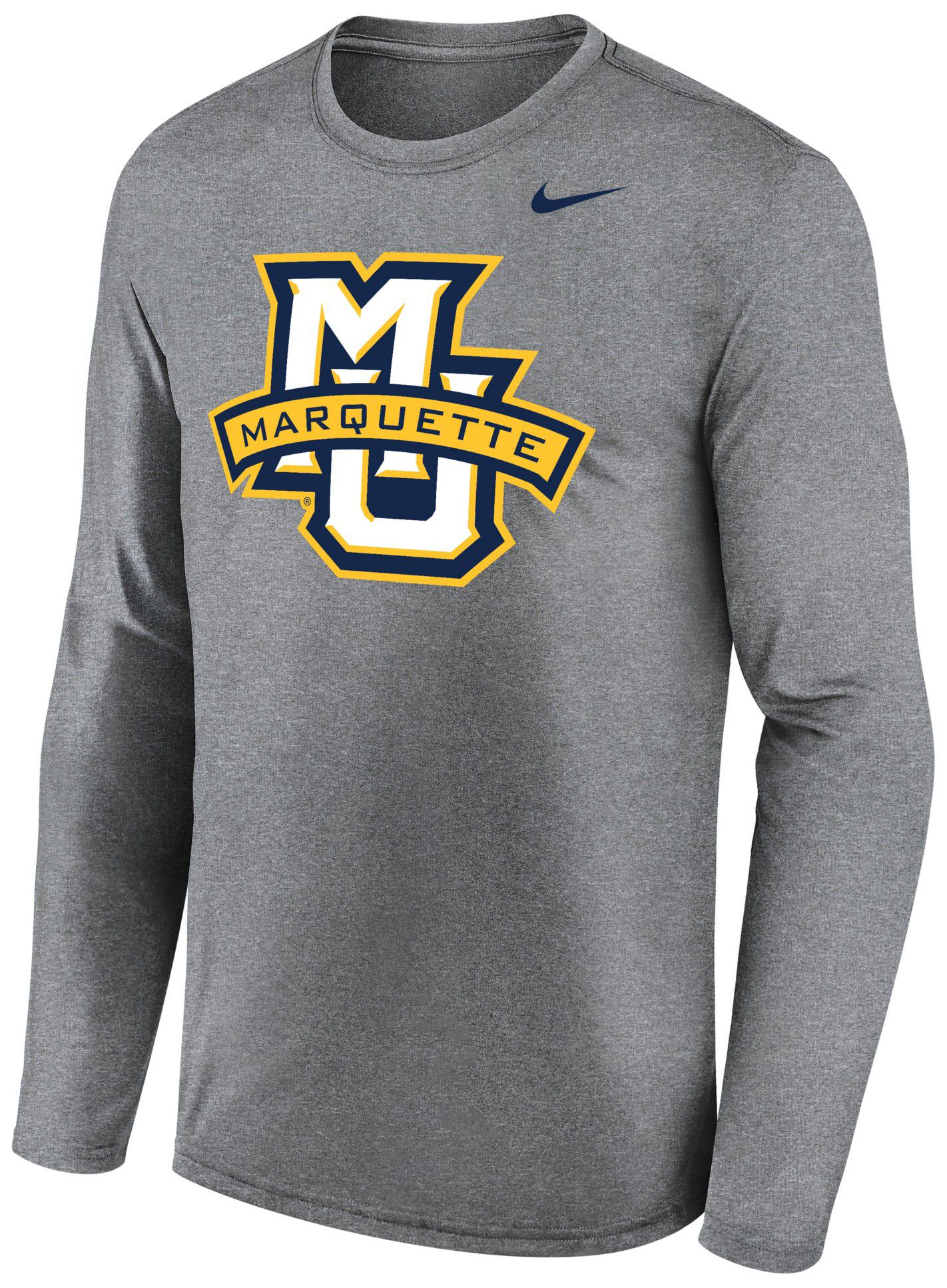 Nike Men's Marquette Golden Eagles Grey Legend Long Sleeve Shirt
