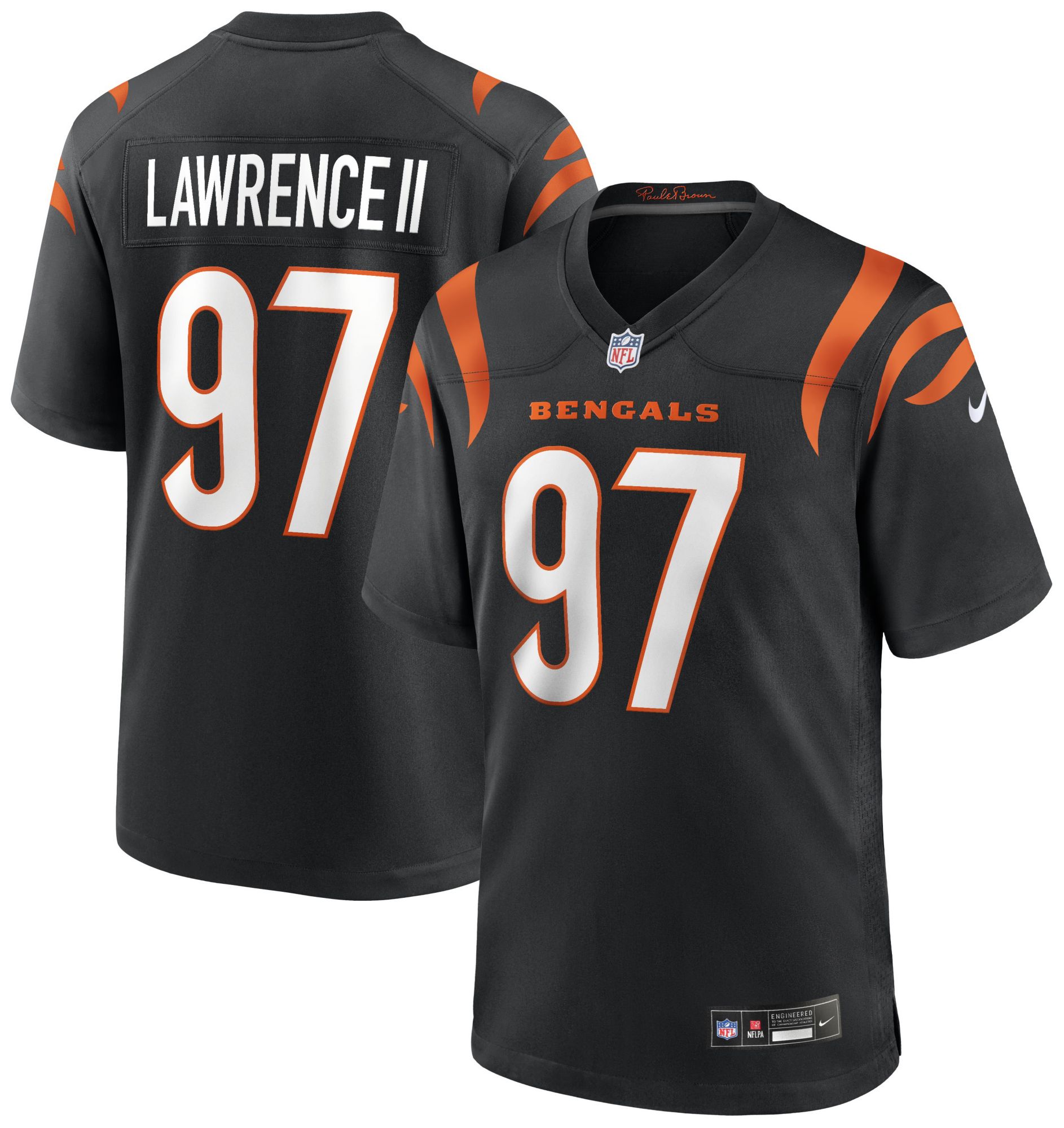 Nike Men's Cincinnati Bengals Black Dexter Lawrence II #97 Game Jersey