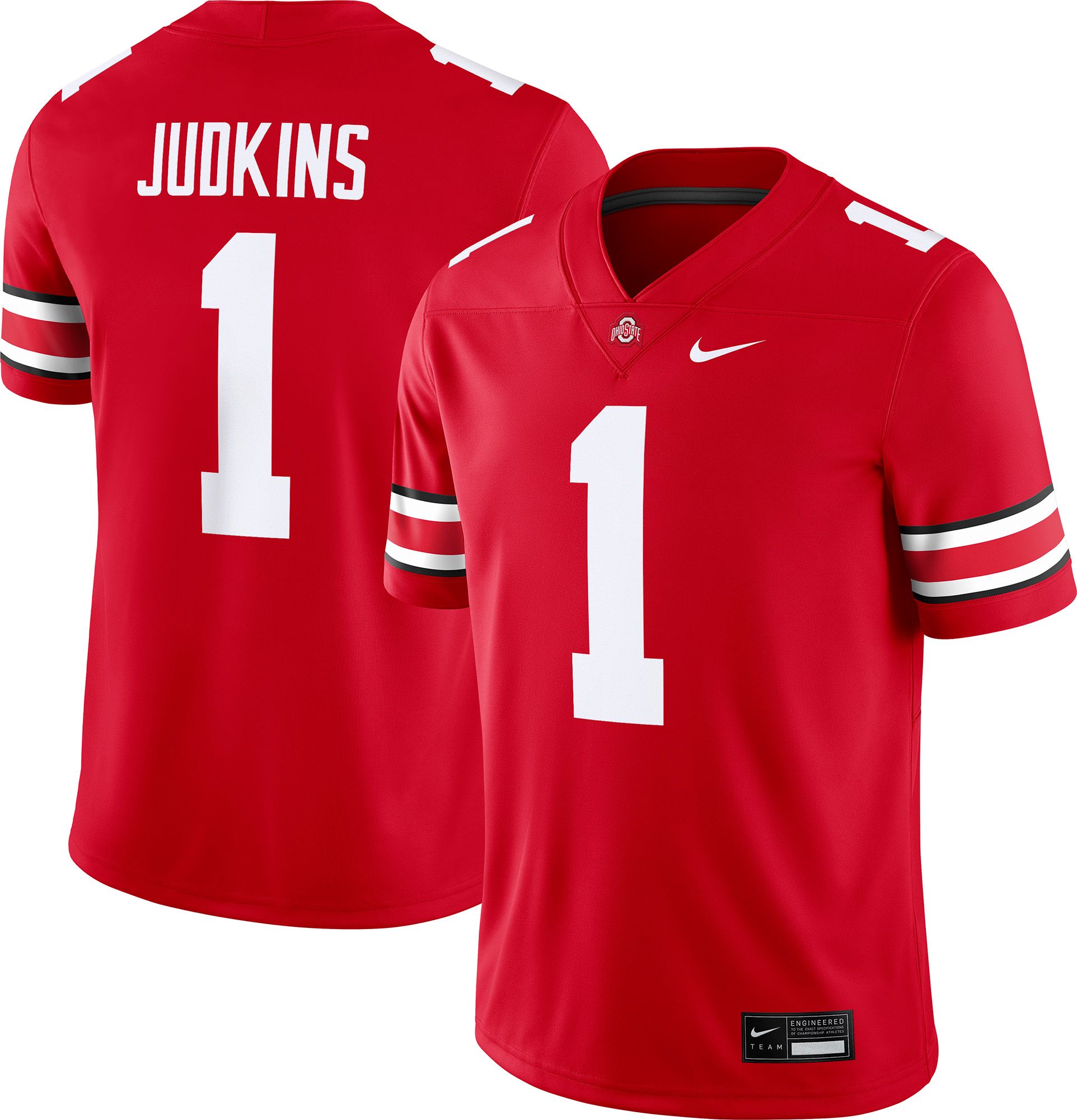 Nike Men's Ohio State Buckeyes Red Quinshon Judkins #1 Jersey