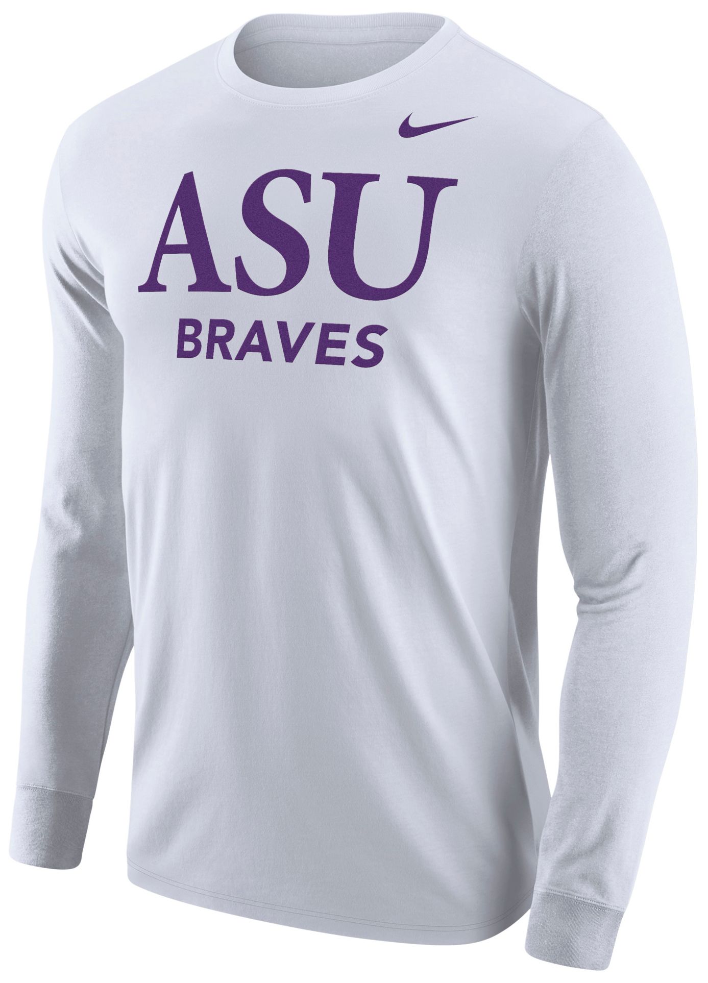 Nike Men's Alcorn State Braves White Logo Legend Long Sleeve Shirt