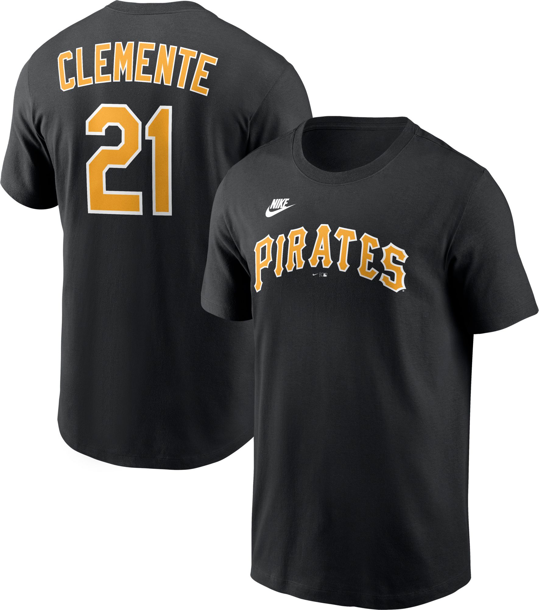 Nike Men's Pittsburgh Pirates Black Cooperstown Roberto Clemente #21 Graphic T-Shirt