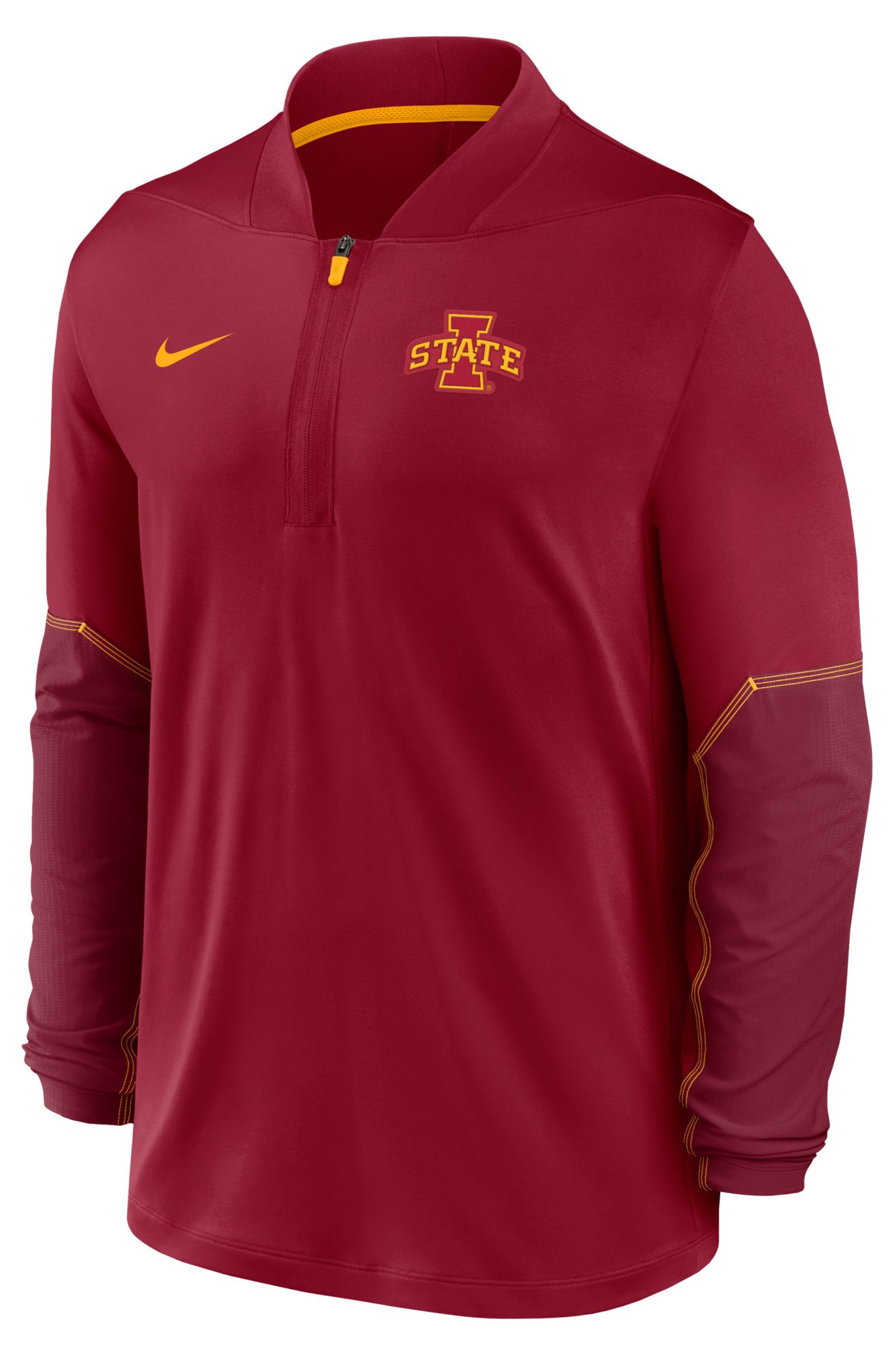 Nike Men's Iowa State Cyclones Crimson Dri-Fit Mid-Weight Coaches 1/2 Zip Jacket