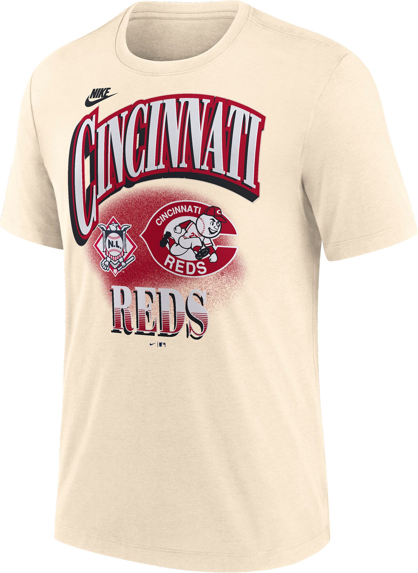 Nike Men's Cincinnati Reds Tan Vintage Crew T-Shirt
