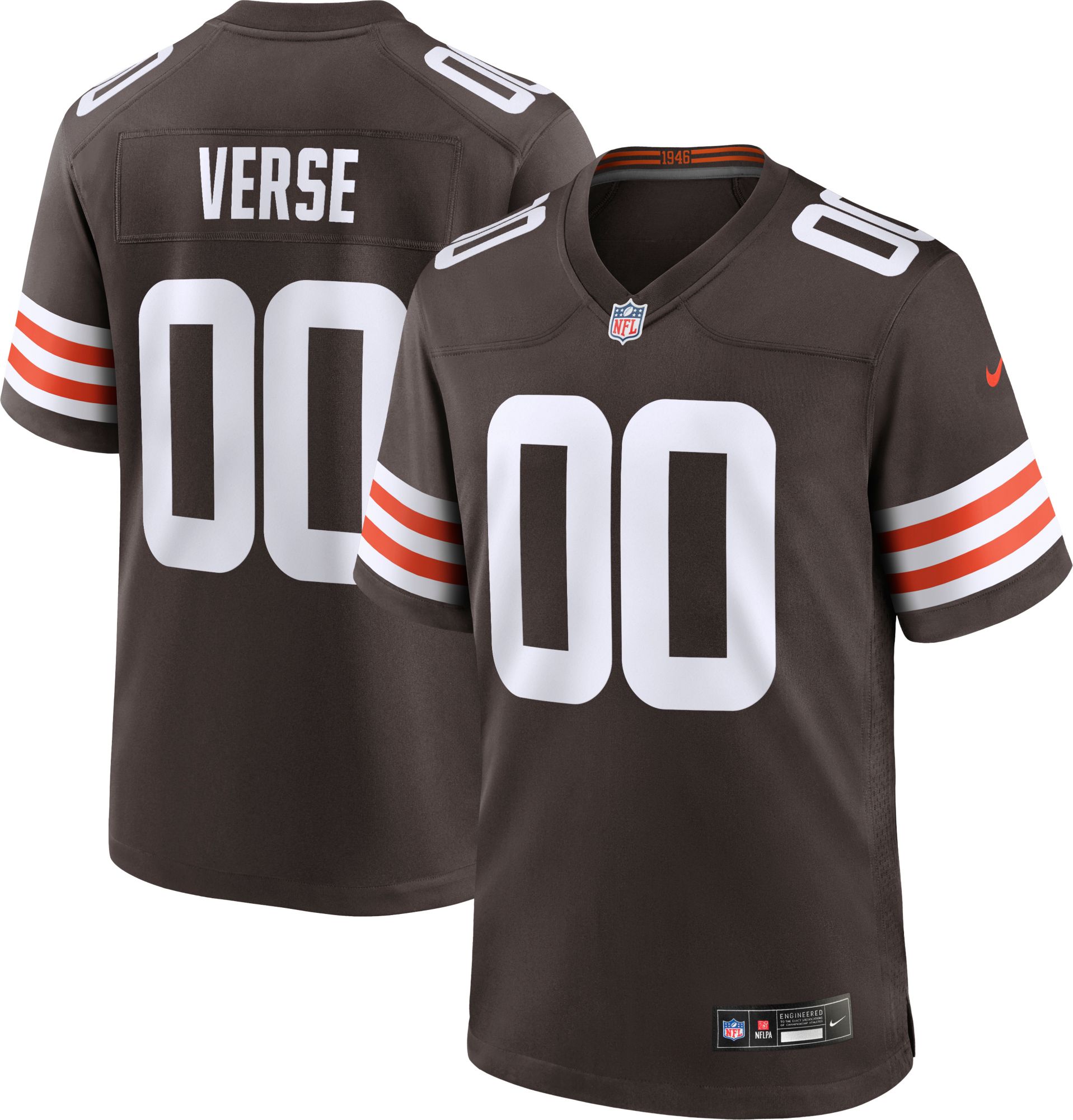 Nike Men's Cleveland Browns Jared Verse #8 Brown Game Jersey