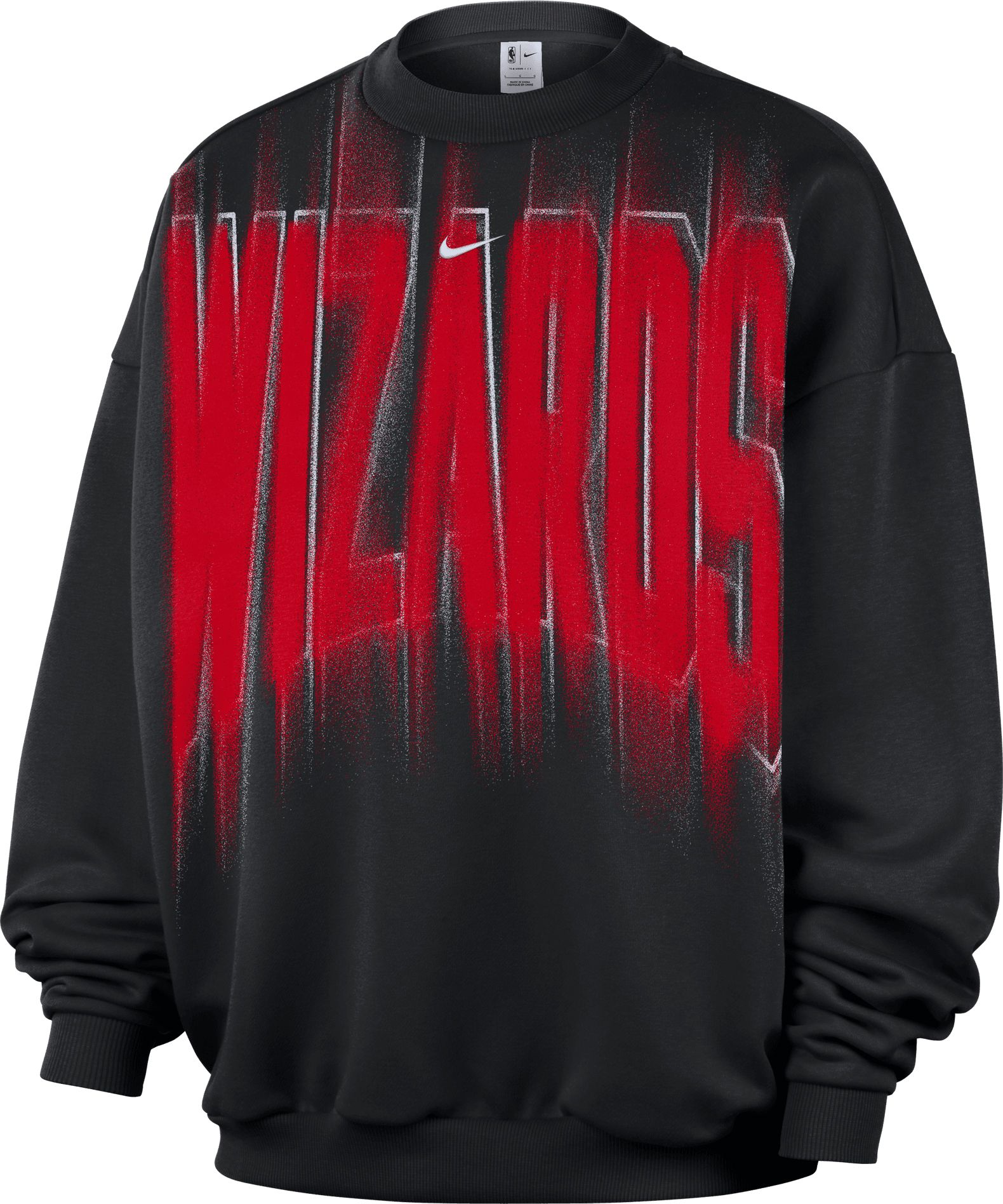 Nike Adult Washington Wizards Worn With Obsession Standard Issue Game Theater Team Crew Sweatshirt, Men's, XL, Black