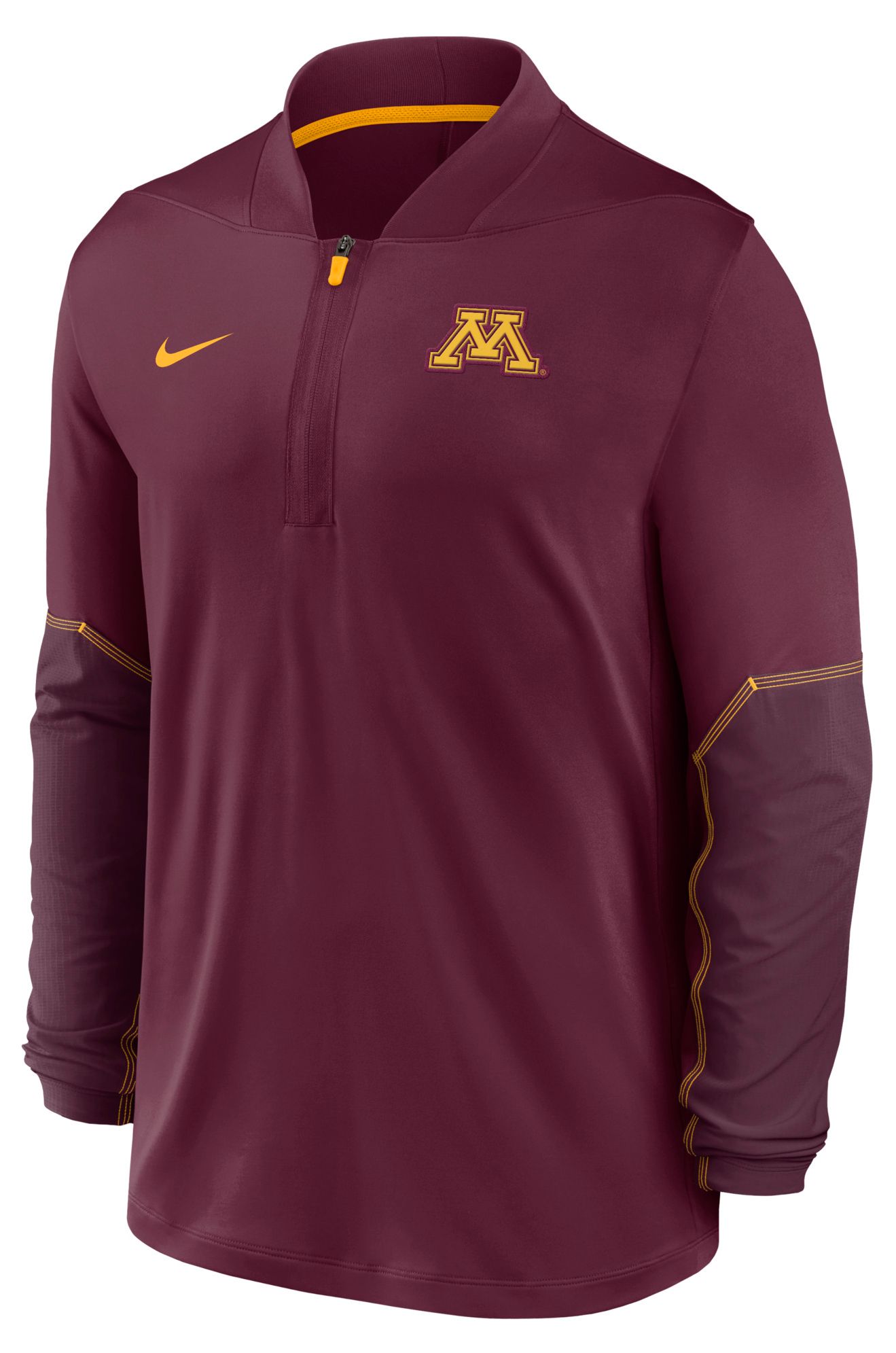 Nike Men's Minnesota Golden Gophers Maroon Dri-Fit Mid-Weight Coaches 1/2 Zip Jacket