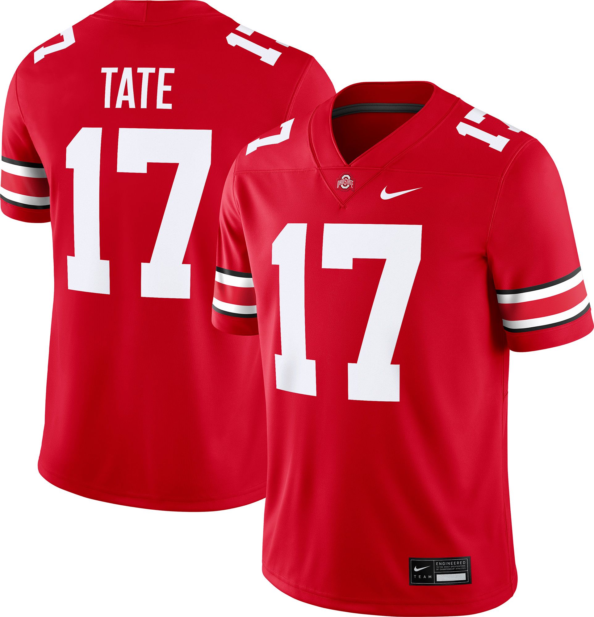 Nike Men's Ohio State Buckeyes Red Carnell Tate #17 Jersey